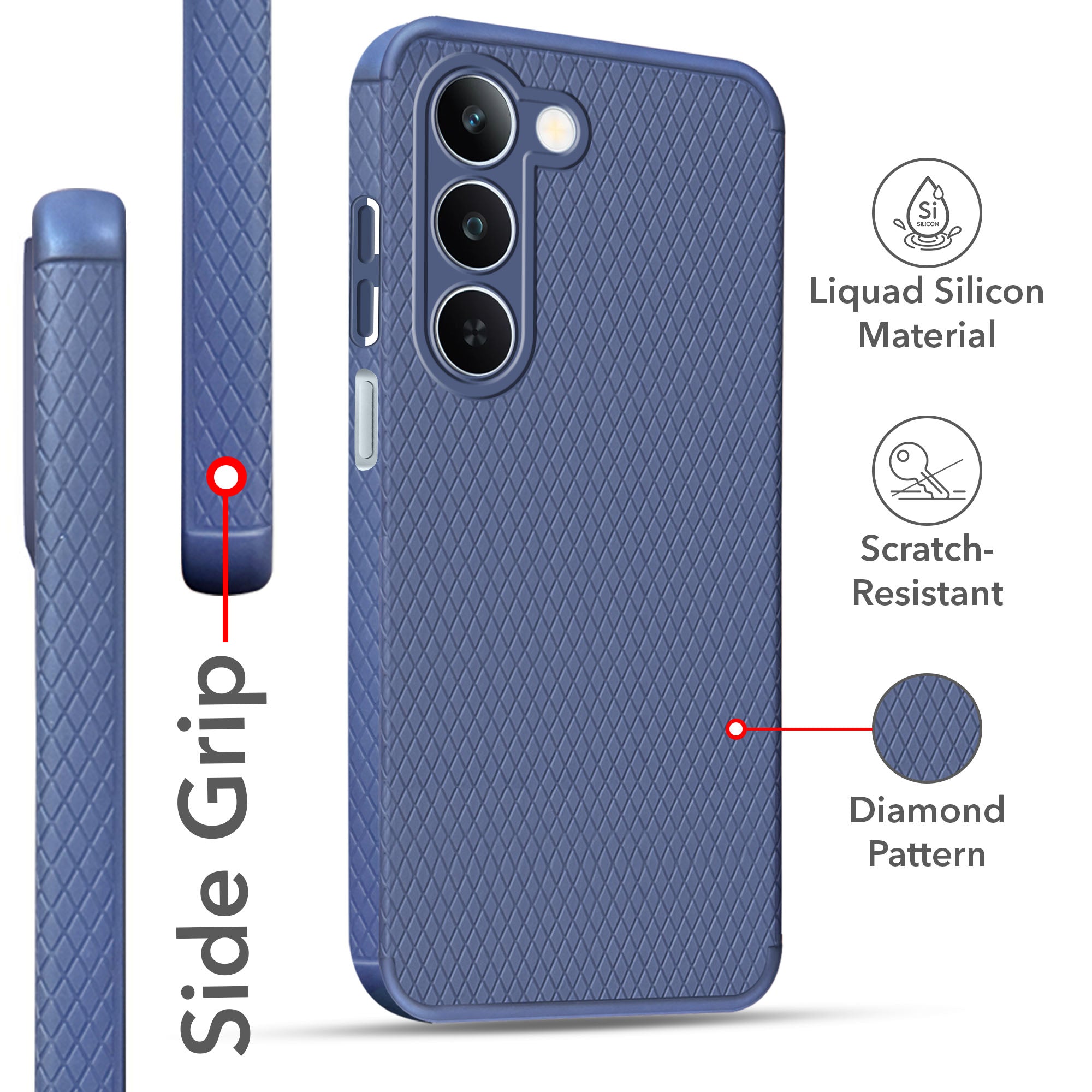 For Realme P4 Lite 5G | Realme Narzo 100 Lite 5G Back Cover Case Liquid Silicone (Camera Protection | Side Grip Texture | Soft and Flexible)