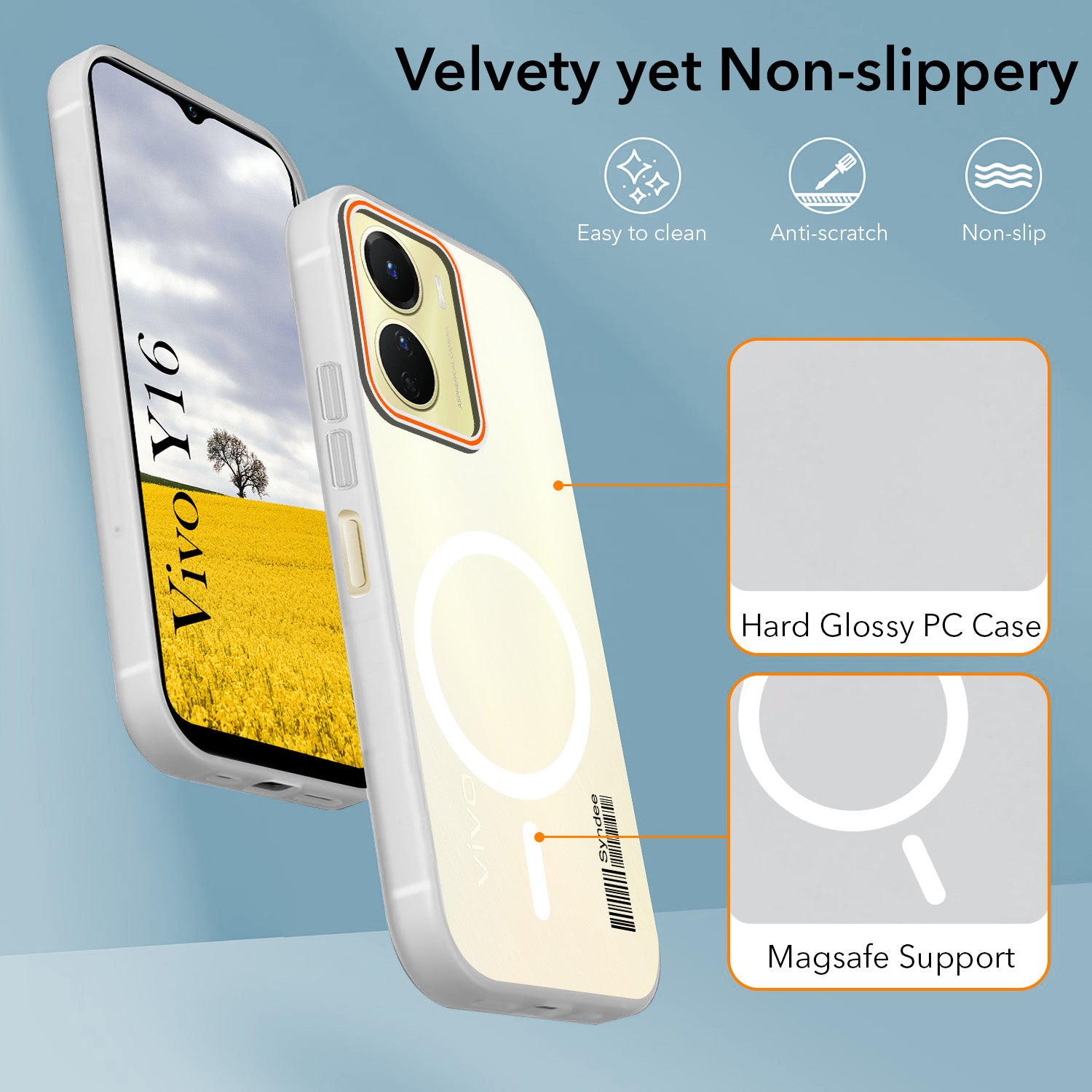 For Vivo Y16 Back Cover Case (Soft Touch | Camera Bump Protection | MagSafe Compatible | Matte Finish)