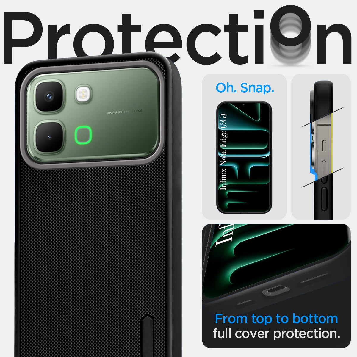 For Infinix Note Edge Back Cover Case Rubberised (Textured Grip Design | Micro-Fiber Cloth Inside | Slim and Light Weight | Soft Touch and Feel)