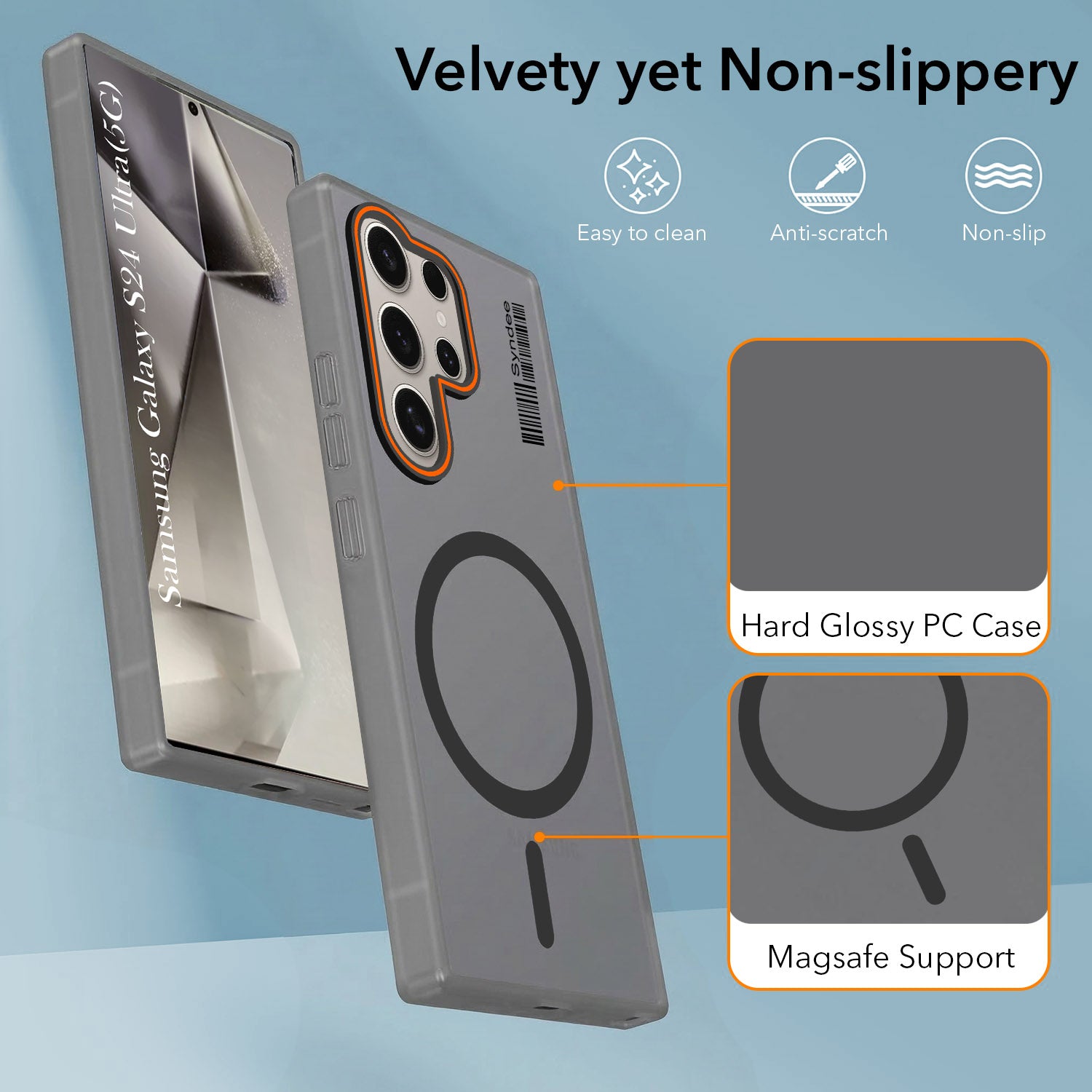 For Samsung Galaxy S24 Ultra Back Cover Case (Soft Touch | Camera Bump Protection | MagSafe Compatible | Matte Finish)