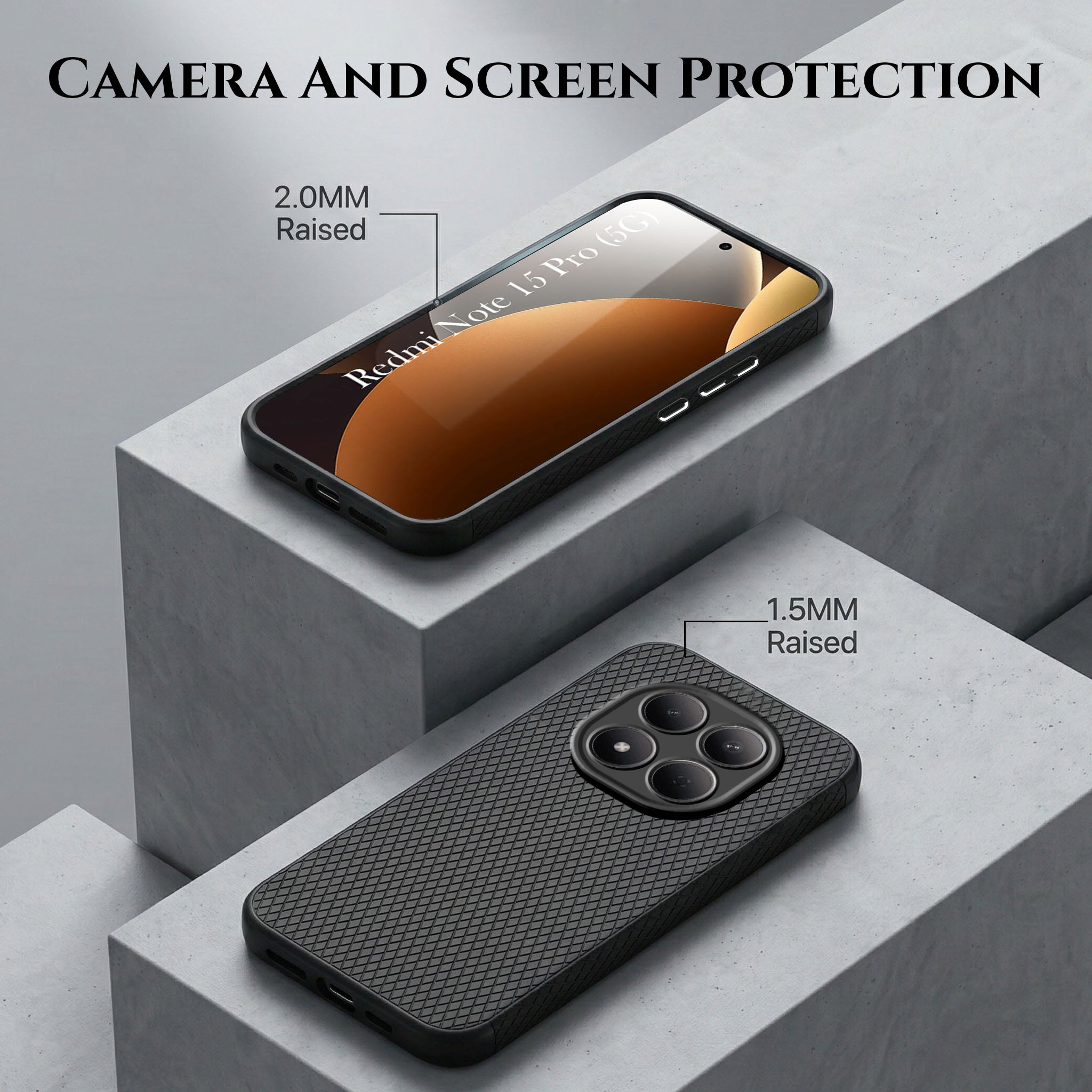 For Xiaomi Redmi Note 15 Pro 5G Combo with Back Cover and 9H Tempered Glass (Liquid Silicone | Camera Protection | Oleophobic Coating Screen Glass)