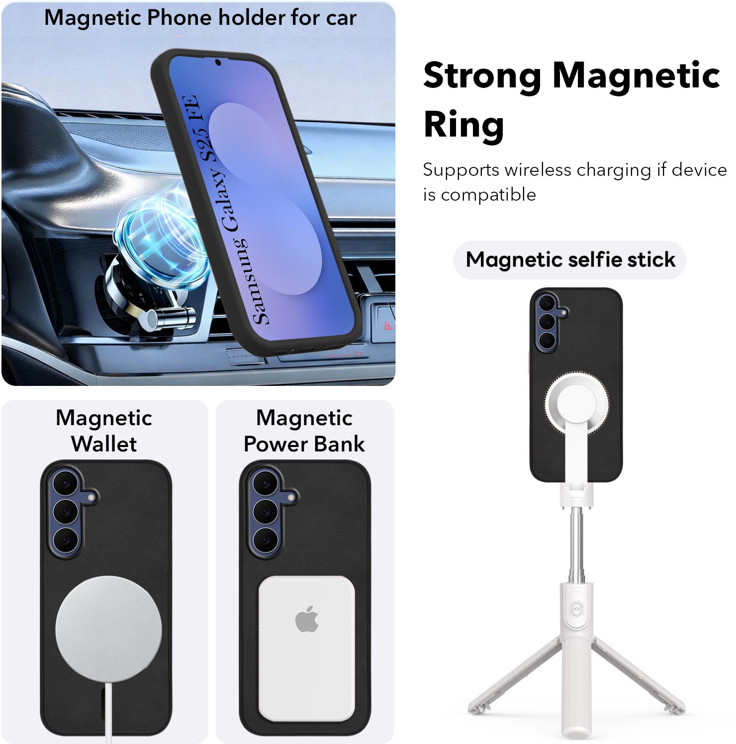 For Samsung Galaxy S25 FE Back Cover Case Leather Finish (MagSafe Compatible Wireless Charging | Soft Touch | Camera Bump Protection)