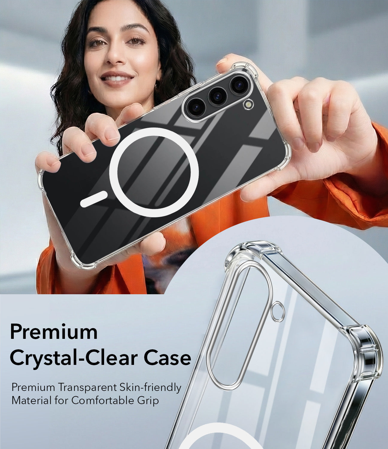 For Samsung Galaxy S23 Plus Back Cover Shockproof Crystal-Clear (Magsafe Wireless Support | Drop & Camera Protection | Hard Polycarbonate)