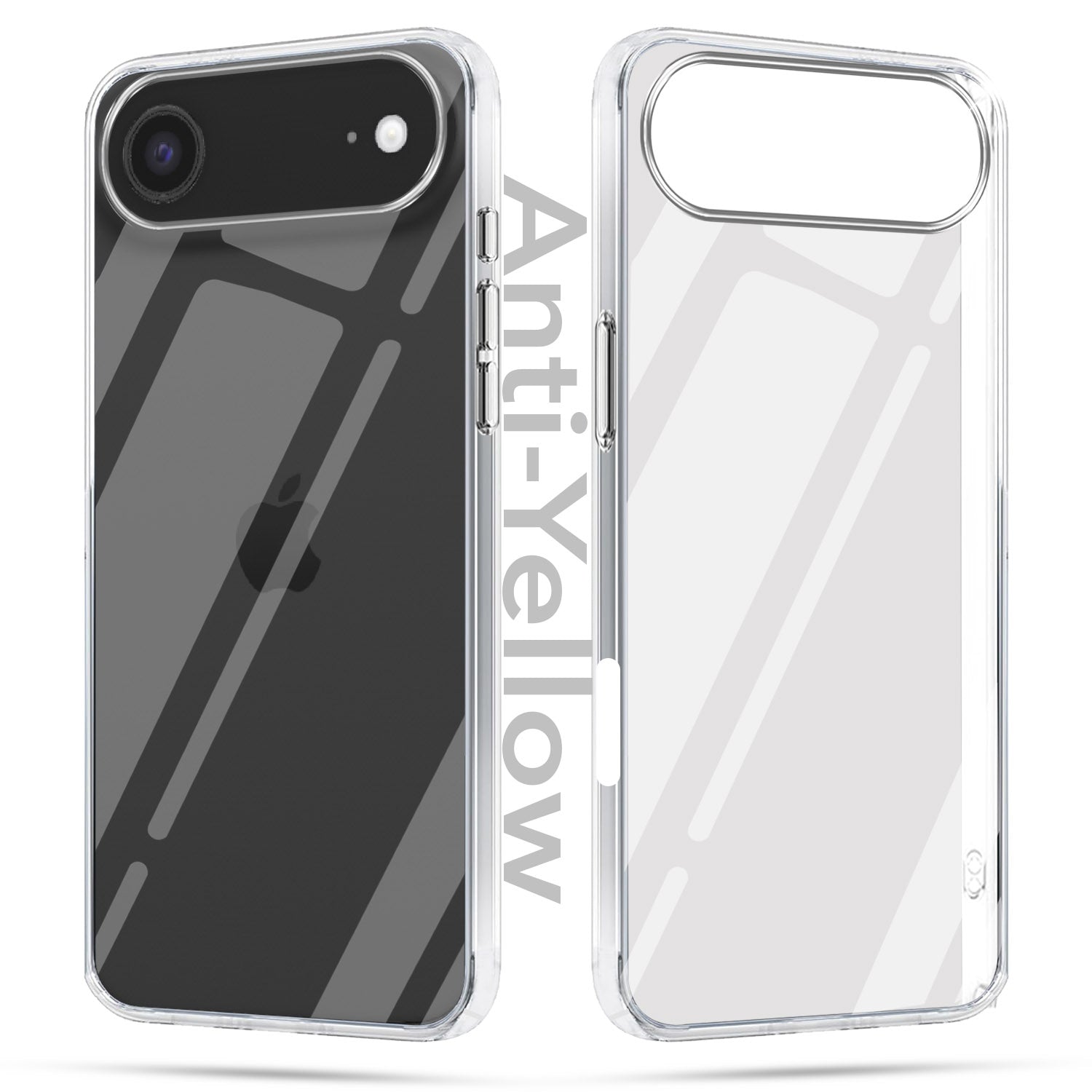 For Apple iPhone 17 Air Combo with Back Cover and 9H Tempered Glass (Lifetime Anti-Yellow | Sleek Hard Crystal | Oleophobic Coating Screen Glass)