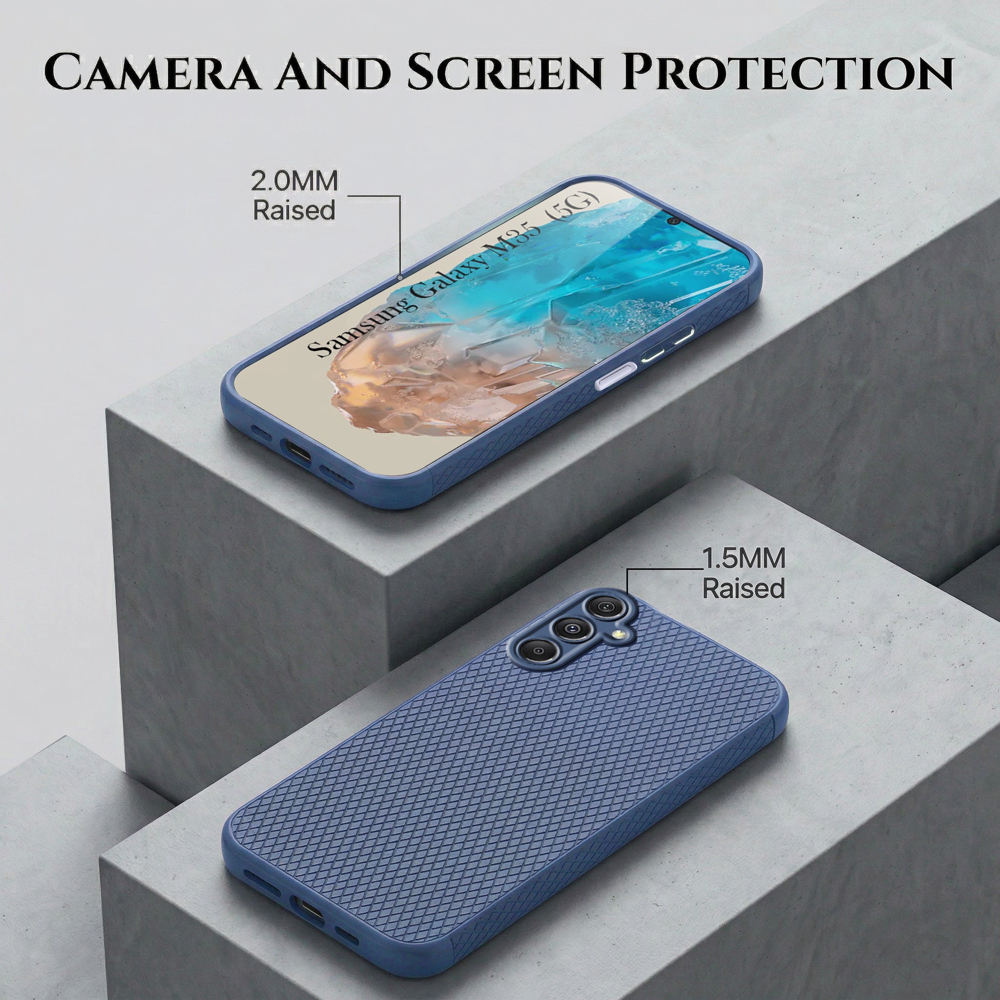 For Samsung Galaxy M35 5G Combo with Back Cover and 9H Tempered Glass (Liquid Silicone | Camera Protection | Oleophobic Coating Screen Glass)