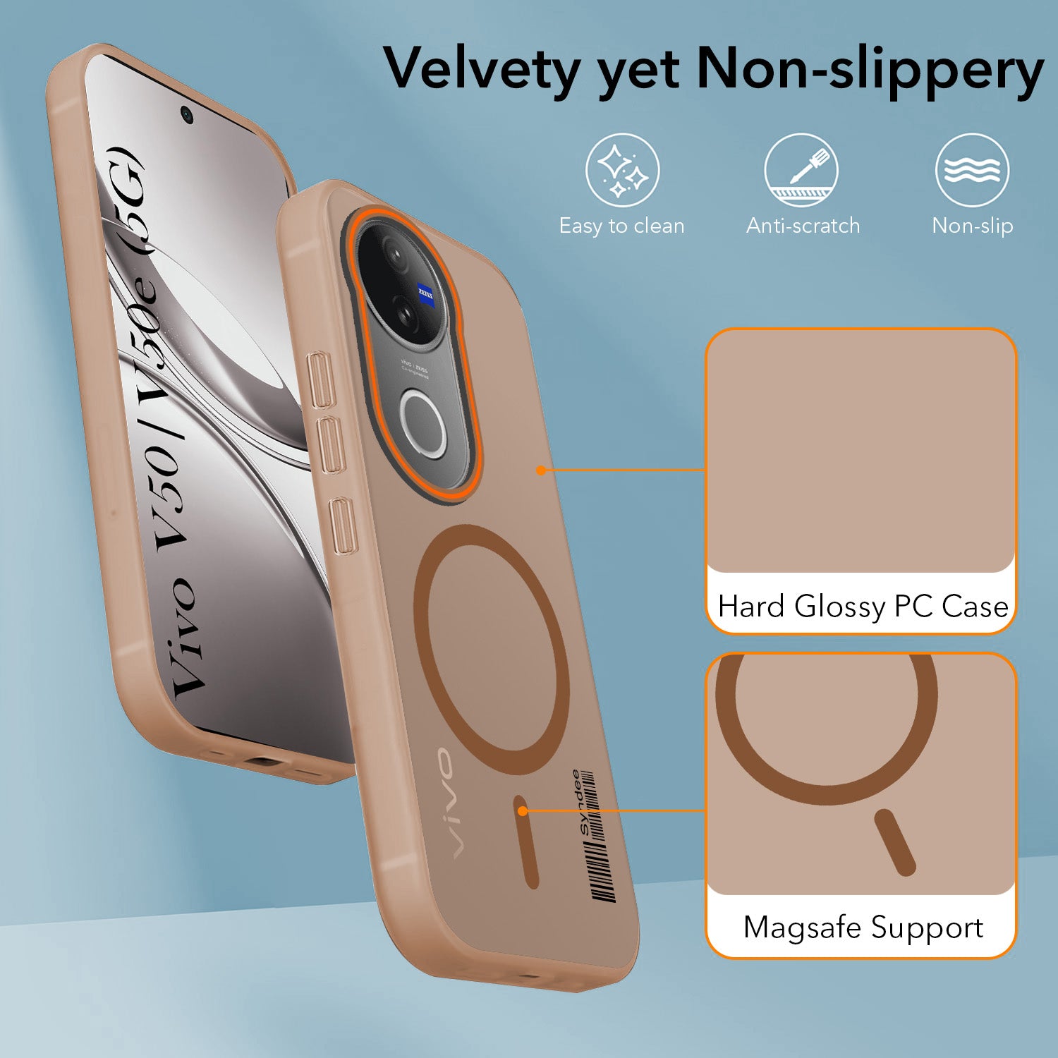 For Vivo V50 | Vivo V50e Back Cover Case (Soft Touch | Camera Bump Protection | MagSafe Compatible | Matte Finish)