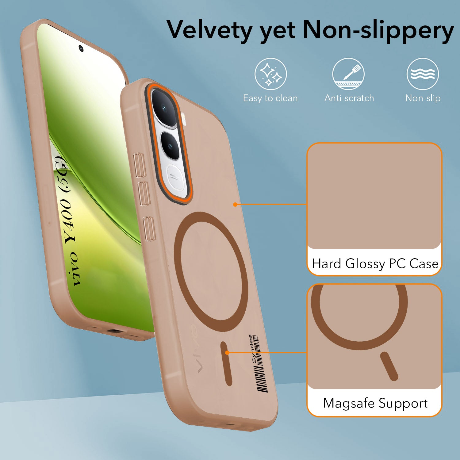For Vivo Y400 Back Cover Case (Soft Touch | Camera Bump Protection | MagSafe Compatible | Matte Finish)