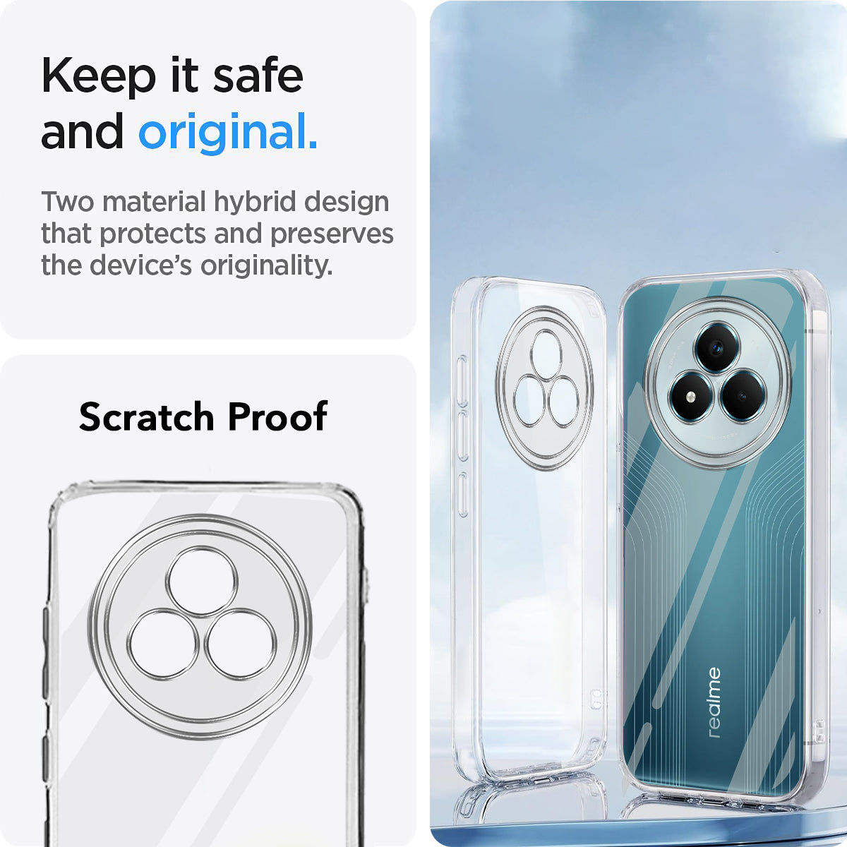 For Realme Narzo 80 Pro Back Cover (Silicone Clear Shockproof Case with Camera Protection and Dust Plugs | Transparent) (Copy)