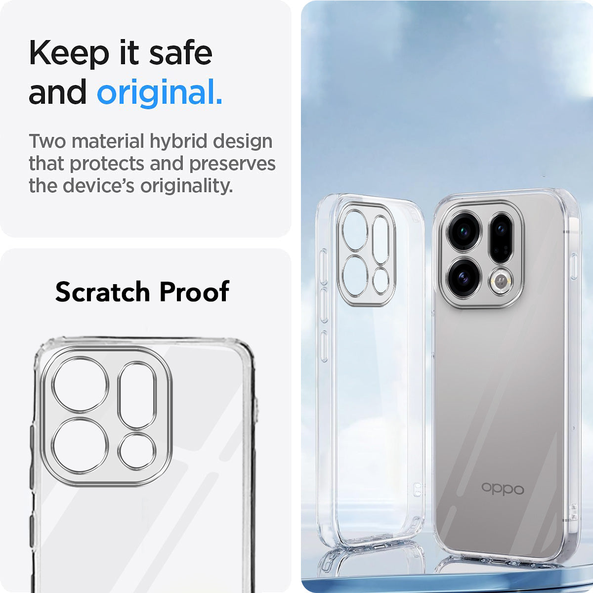For Oppo Find X9 Back Cover Case Silicone (Clear Shockproof Case with Camera Protection | Soft and Flexible | Transparent)