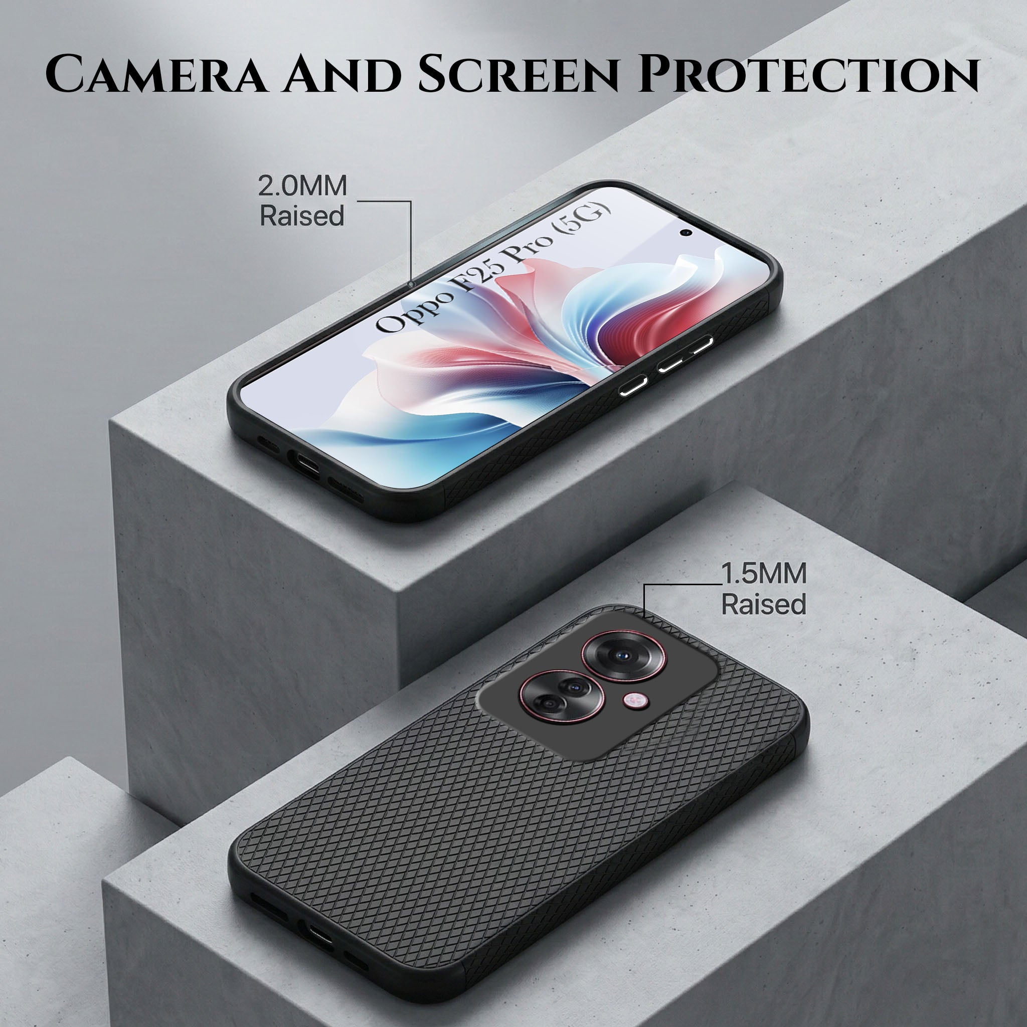 For Oppo F25 Pro 5G Combo with Back Cover and 9H Tempered Glass (Liquid Silicone | Camera Protection | Oleophobic Coating Screen Glass)