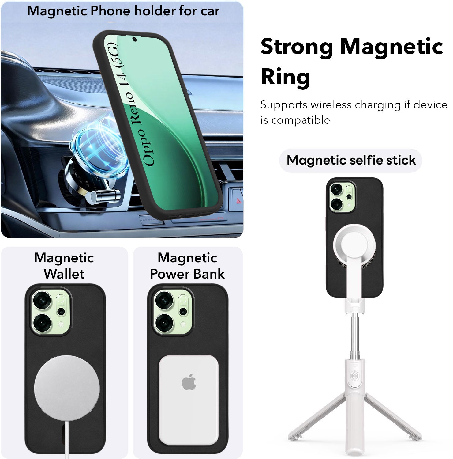 For Oppo Reno14 5G | Oppo Reno 14 5G Back Cover Case Leather Finish (MagSafe Compatible Wireless Charging | Soft Touch | Camera Bump Protection)