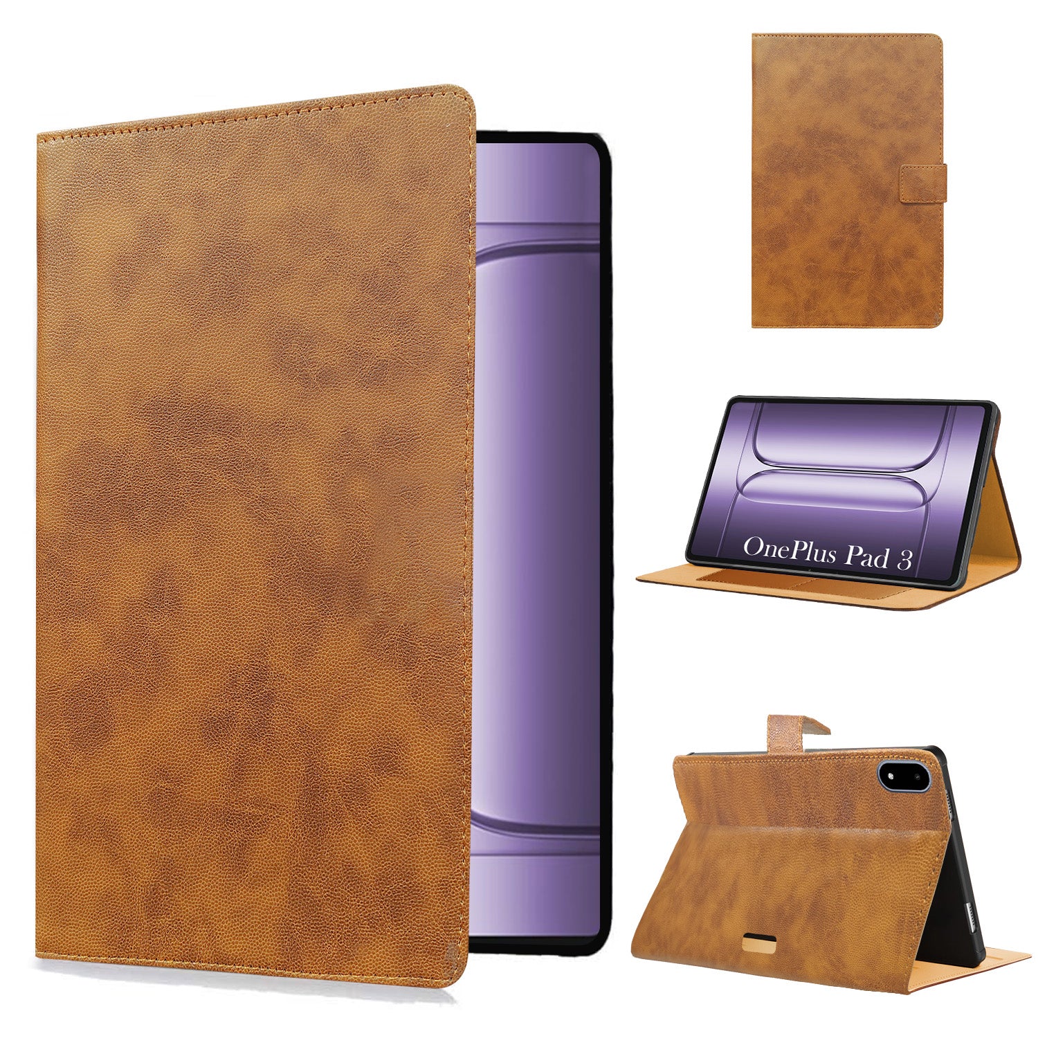 For OnePlus Pad 3 13.2 Inch OPD2415 Flip Cover Folio Cover (PU Leather | Multi-Angle Smart Stand | Card Storage Slots | Silicone Back Pouch)