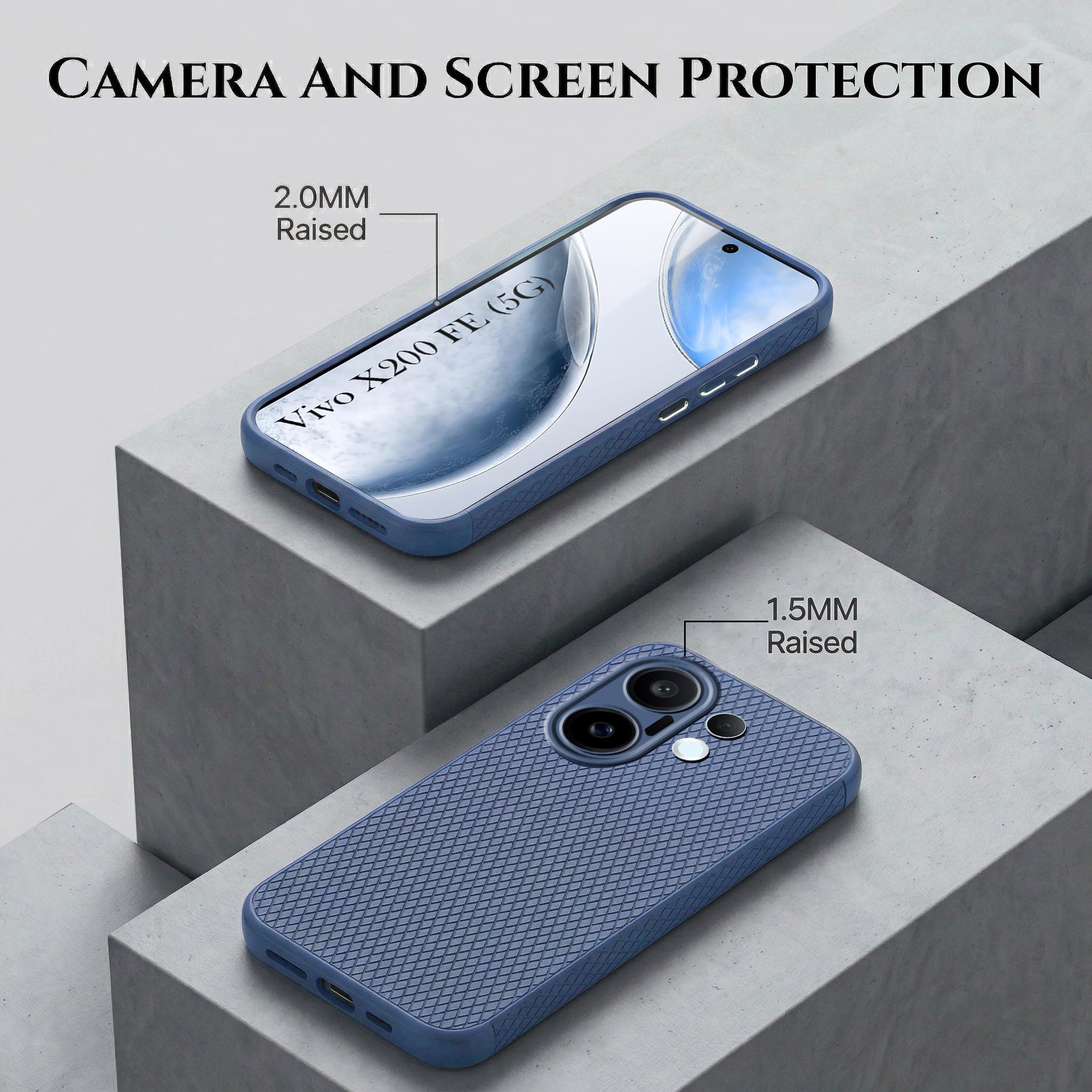 For Vivo X200 FE Combo with Back Cover and 9H Tempered Glass (Liquid Silicone | Camera Protection | Oleophobic Coating Screen Glass)