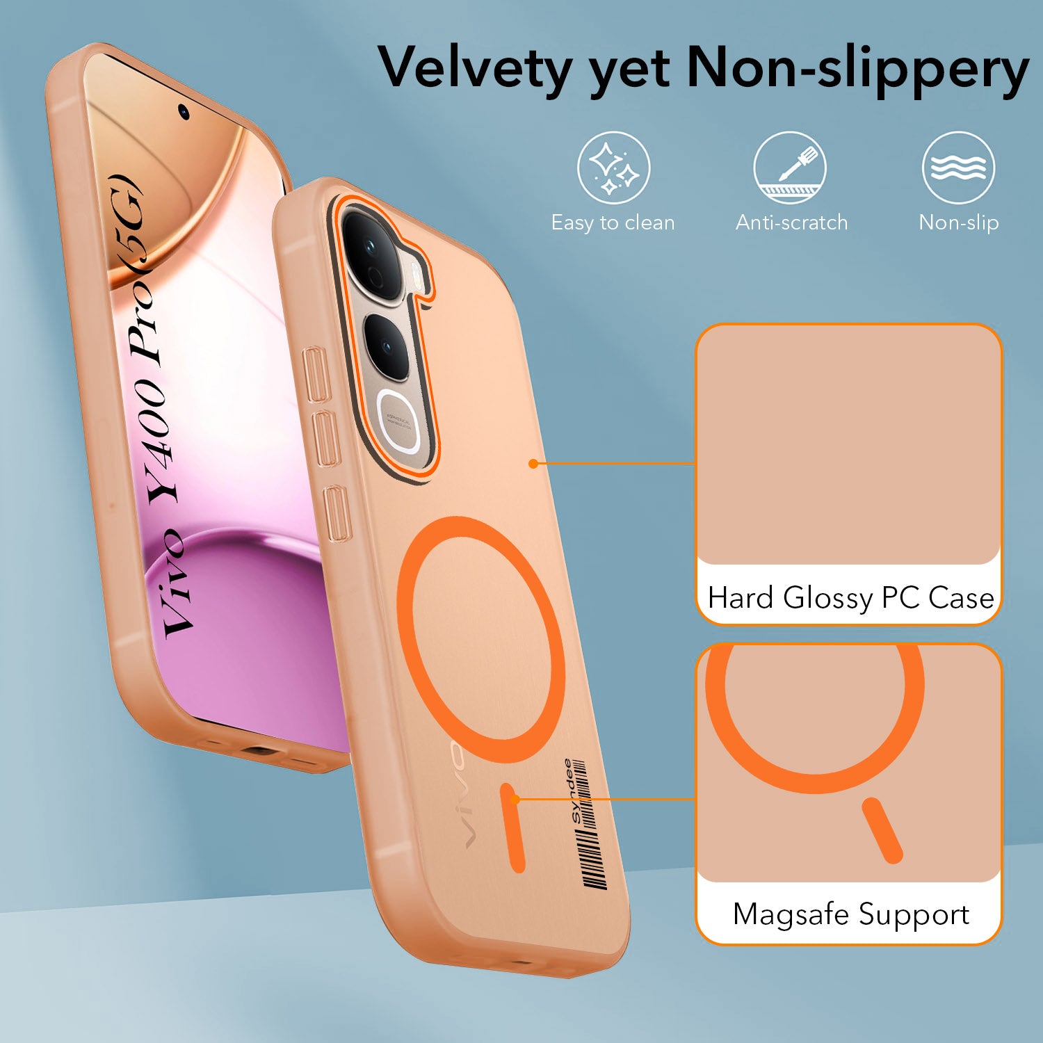 For Vivo Y400 Pro Back Cover Case (Soft Touch | Camera Bump Protection | MagSafe Compatible | Matte Finish)
