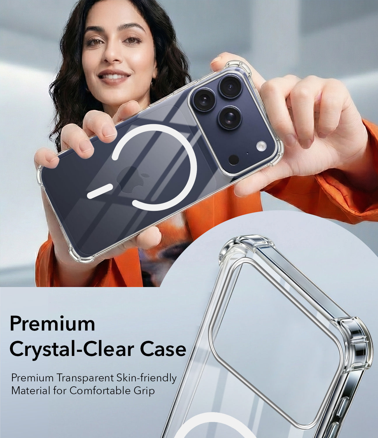 For Apple iPhone 17 Pro Back Cover Shockproof Crystal-Clear (Magsafe Wireless Support | Drop & Camera Protection | Hard Polycarbonate)