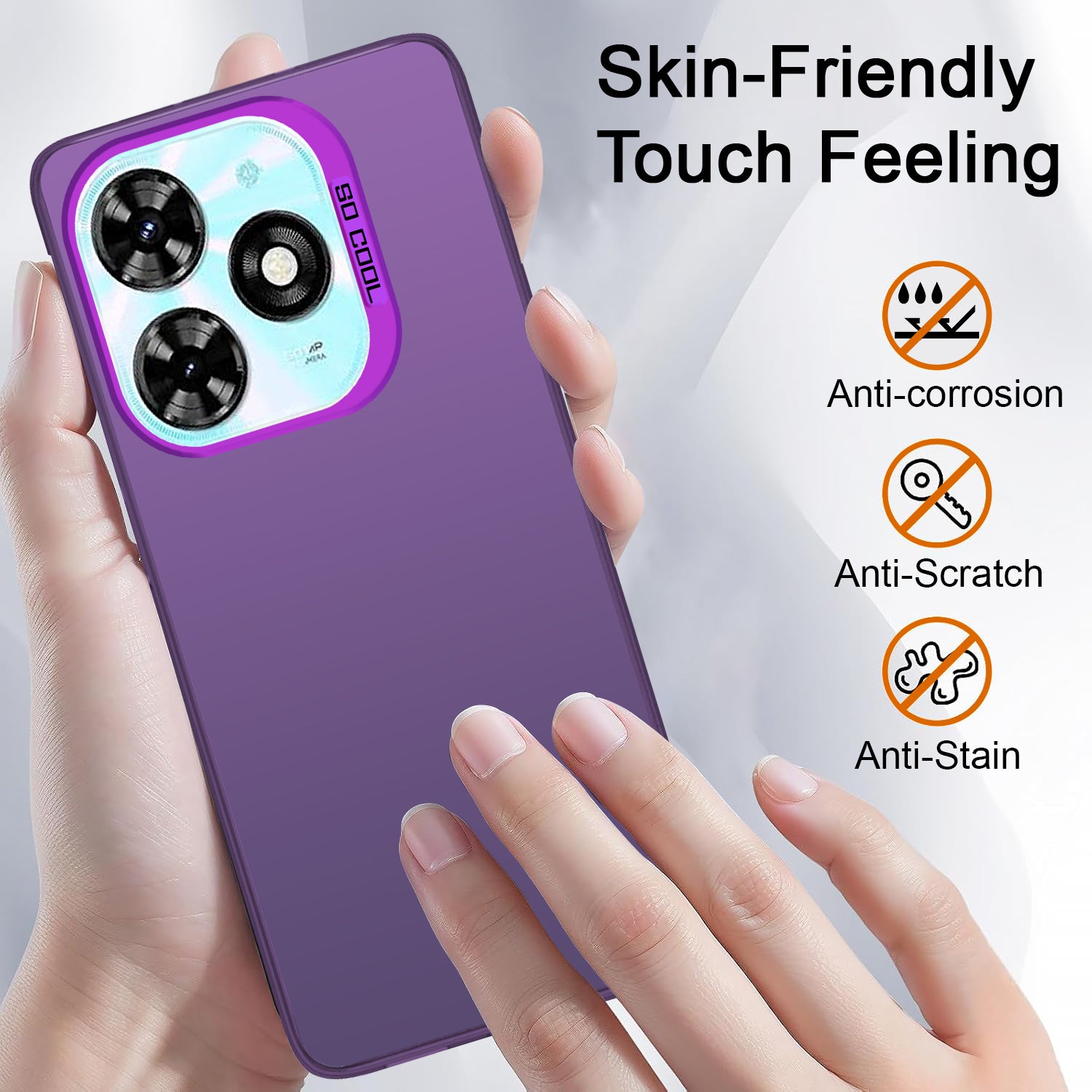 For Tecno Spark 20C Hard Back Cover Case (Velvet Touch | Professional Glossy Finish | Camera Protection Bump)