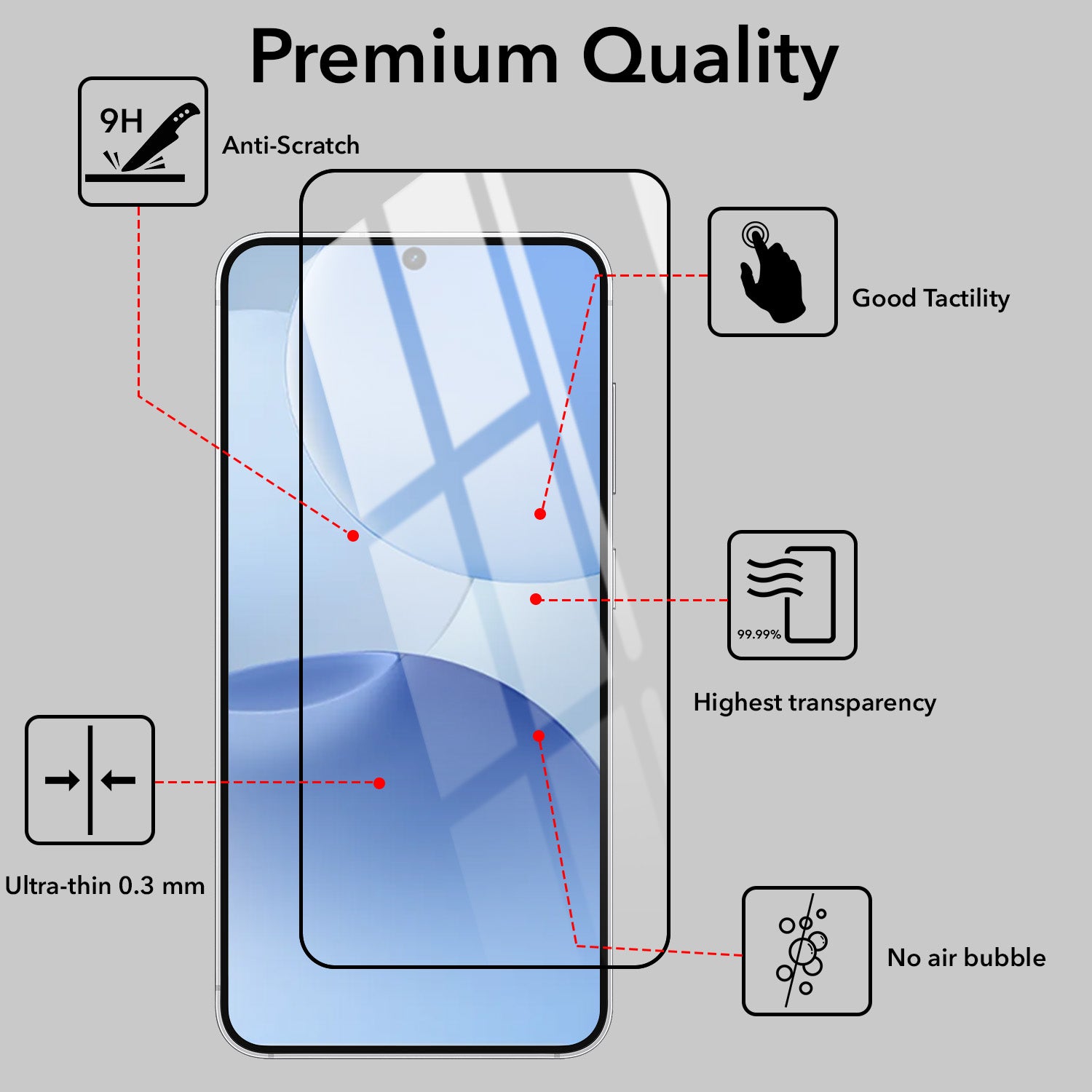 Tempered Glass For Realme P4 Military-Grade Gorilla Screen Protector With Installation Kit | Shatterproof, Full Coverage, HD Clear, Scratch Resistant (Pack of 1)