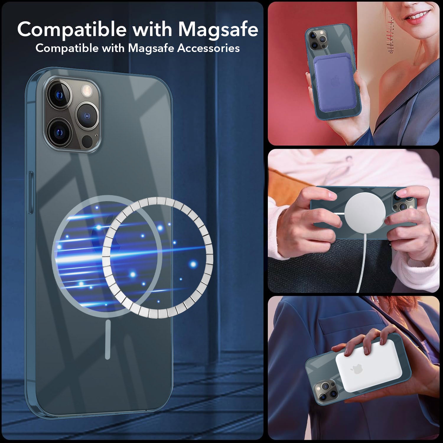 For Apple iPhone 12 Pro Max Back Cover Case Lifetime Anti-Yellow MagSafe Compatible Clear (Sleek Hard Crystal | Shockproof and Camera Protection)
