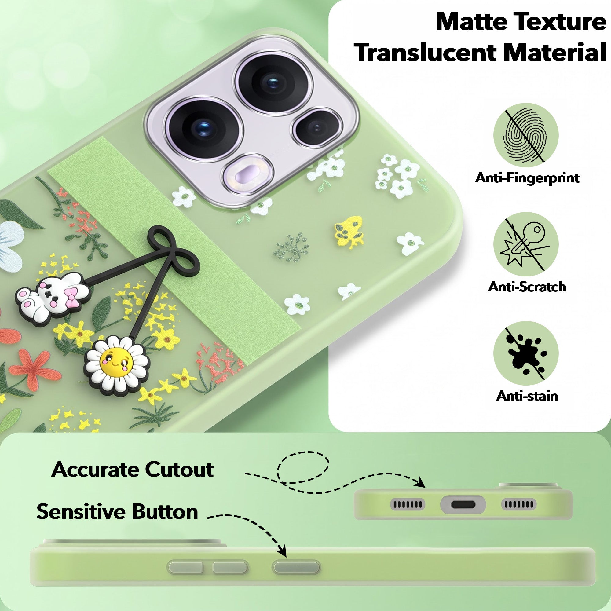 For Oppo Reno13 Pro 5G | Oppo Reno 13 Pro 5G Back Cover Case (3D Cute Cartoons | Hard Back Side Soft | Matte Premium Finish | HD Printing)
