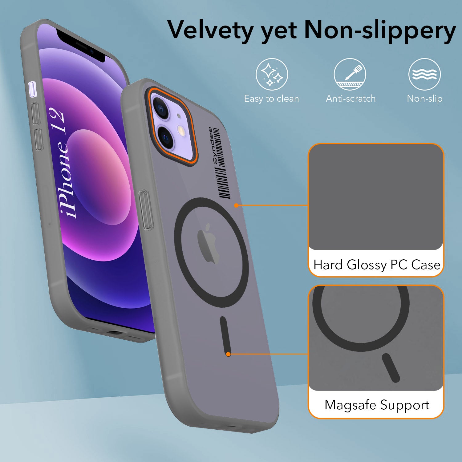 For Apple iPhone 12 Back Cover Case (Soft Touch | Camera Bump Protection | MagSafe Compatible | Matte Finish)