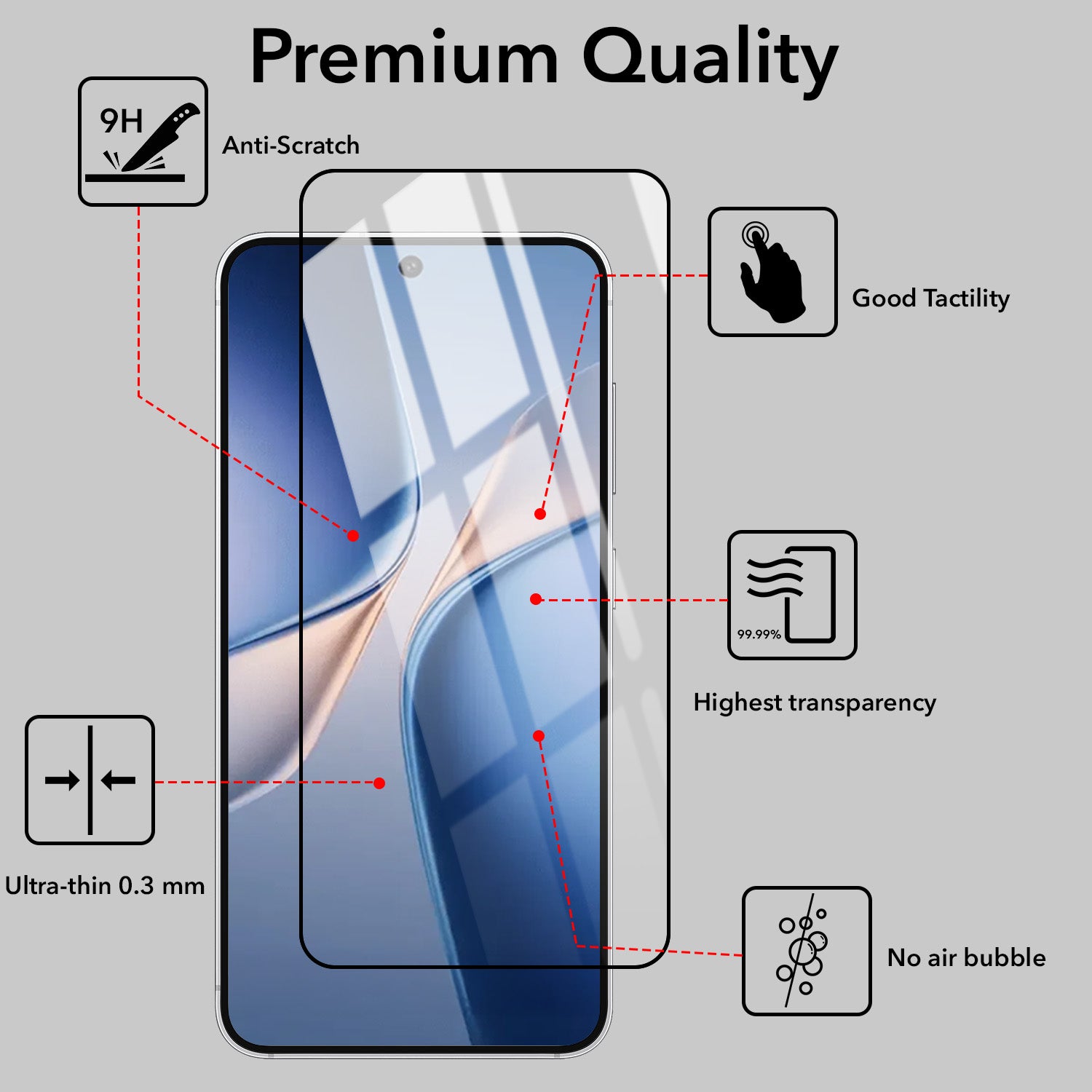Tempered Glass For Vivo T5 Pro 5G Military-Grade Gorilla Screen Protector With Installation Kit | Shatterproof, Full Coverage, HD Clear, Scratch Resistant (Pack of 1)