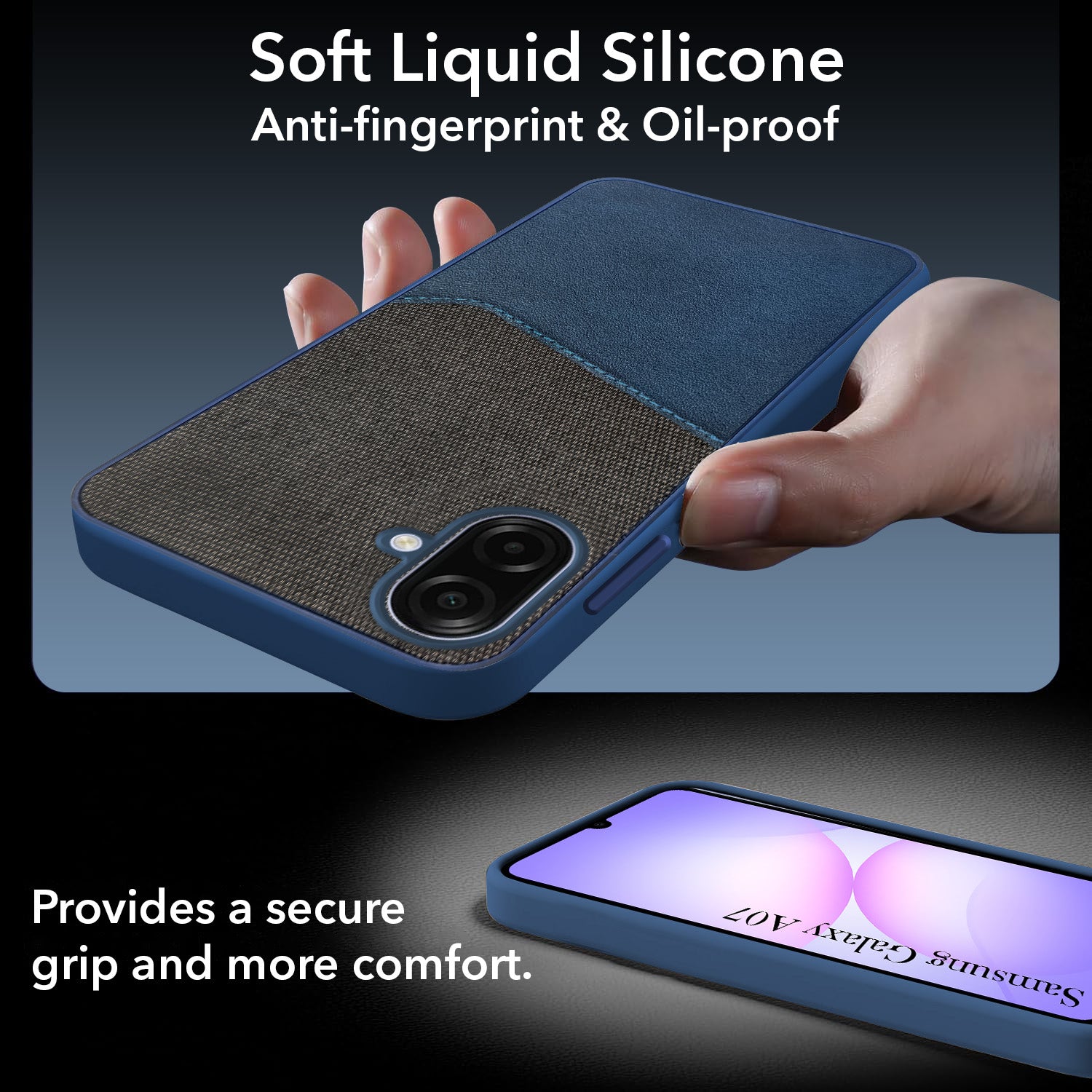 For Samsung Galaxy A07 5G Back Cover Case (Dual PU Leather Stitch | Professional Minimalist | Soft and Flexible)