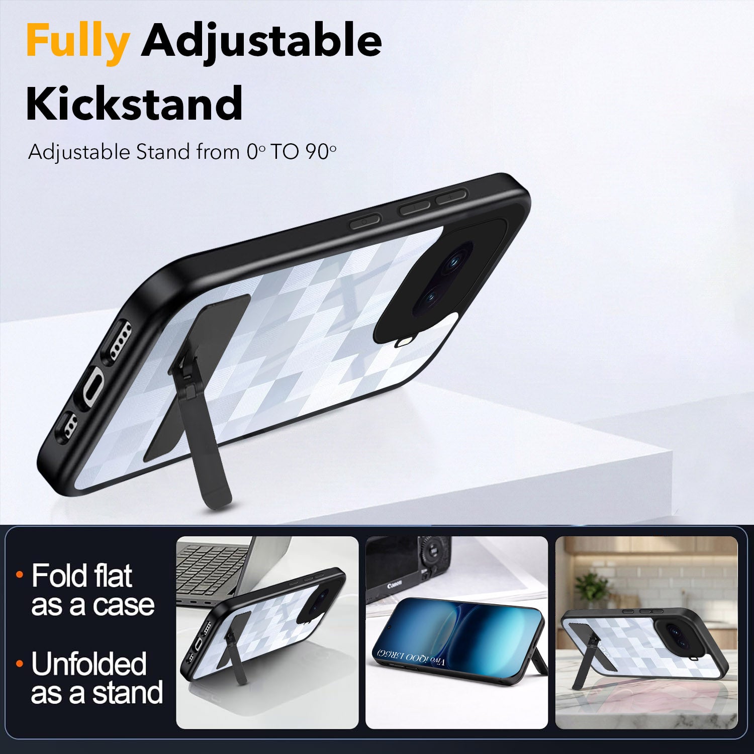 For Vivo iQOO 15R 5G Back Cover Case (Built-in Stand | Lifetime Anti Yellow | Kickstand Shockproof | Camera Protection | MagSafe Compatible)