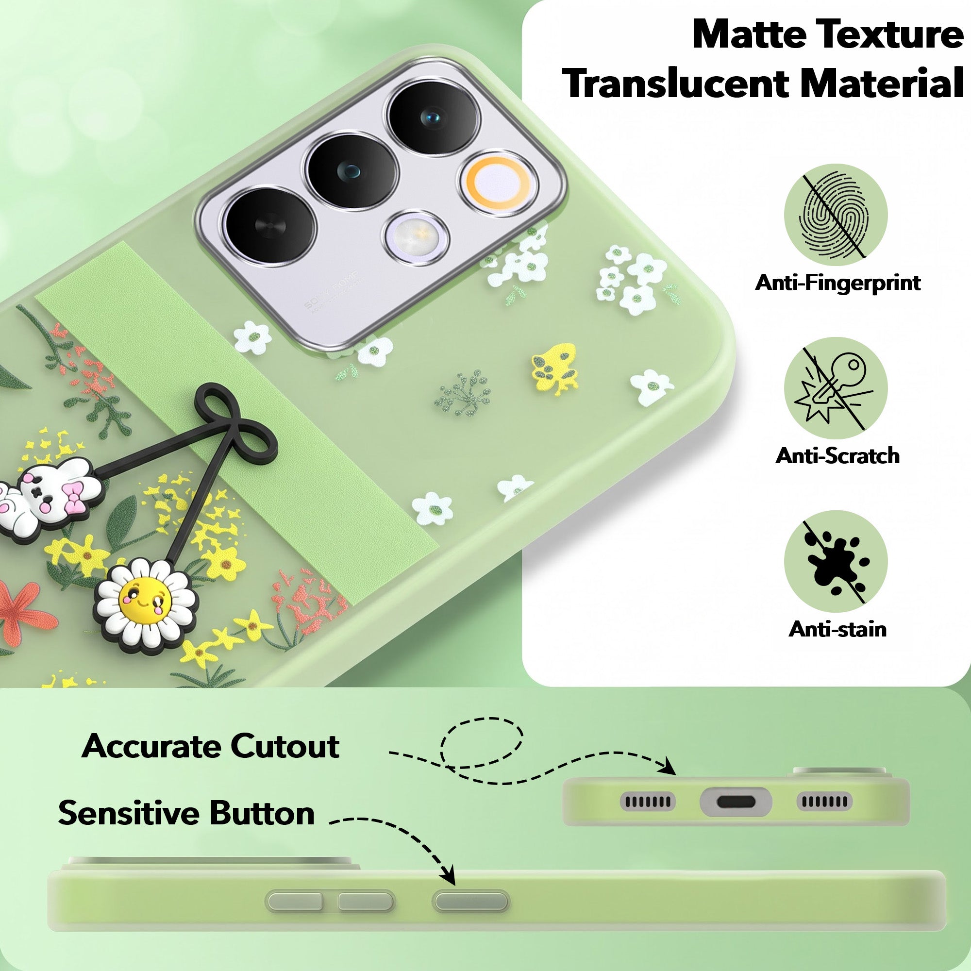 For Realme C85 5G | Realme Narzo 90x Back Cover Case (3D Cute Cartoons | Hard Back Side Soft | atte Premium Finish | HD Printing)