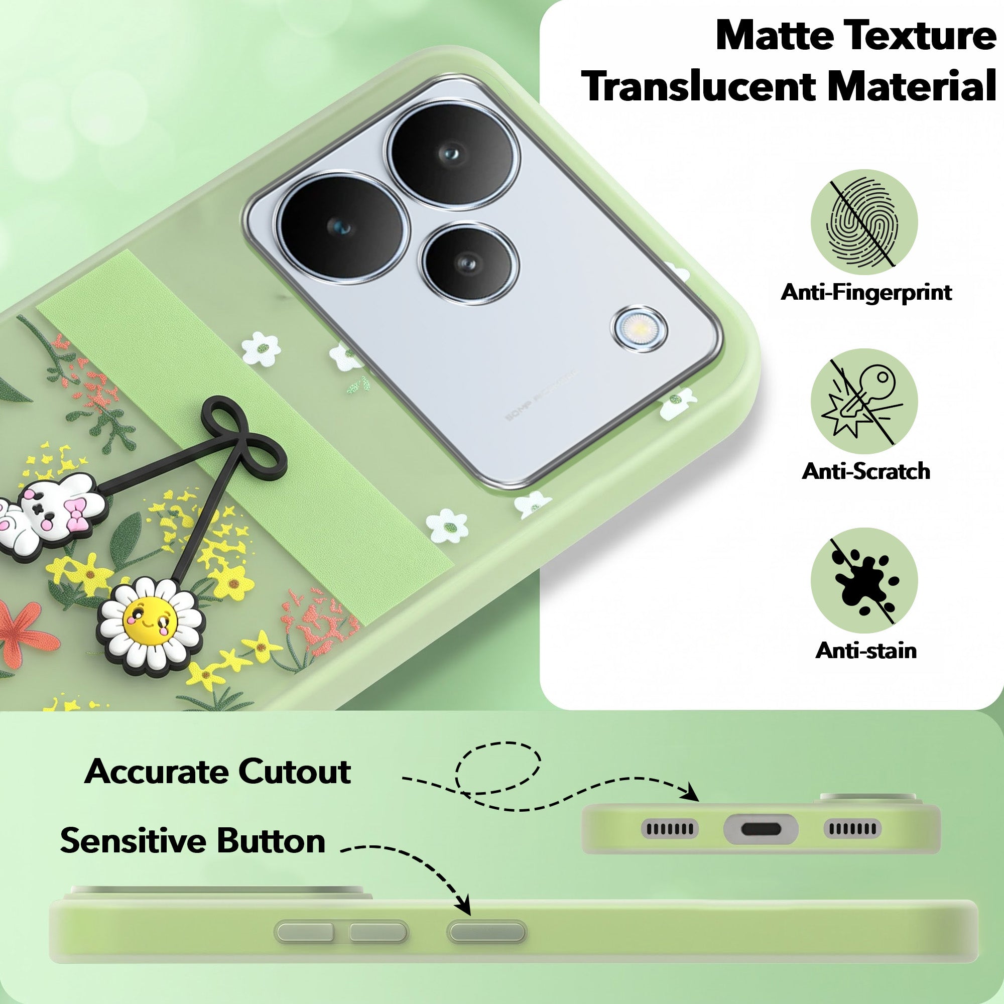 For Realme P4 Back Cover Case (3D Cute Cartoons | Hard Back Side Soft | Matte Premium Finish | HD Printing)