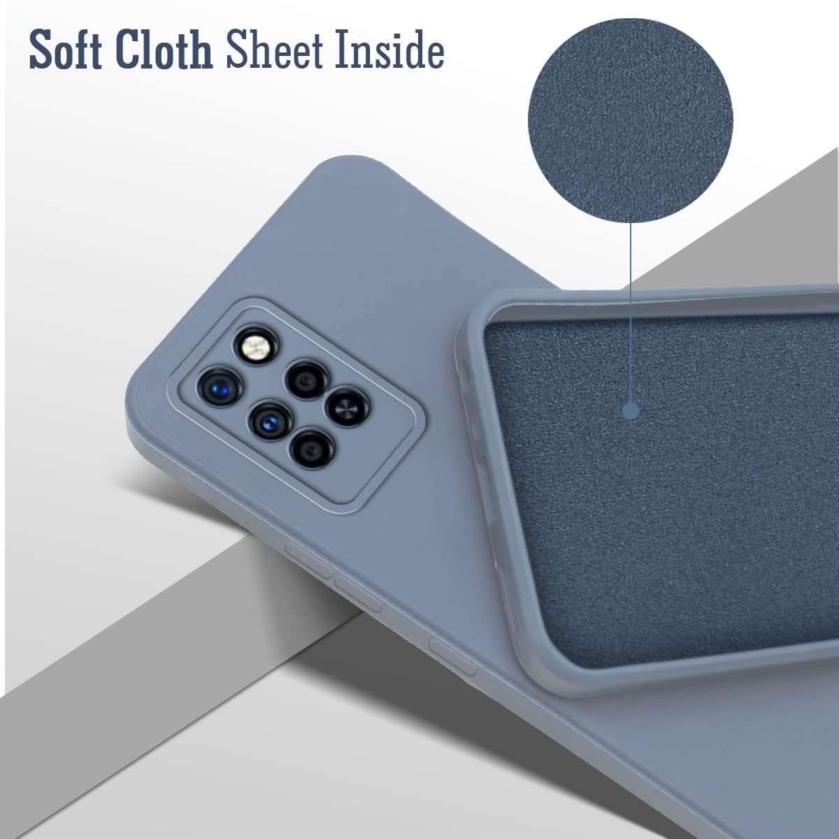 For Infinix Note 10 Pro Back Cover Case (Matte Finish Silicone with Inside Fiber Cloth)