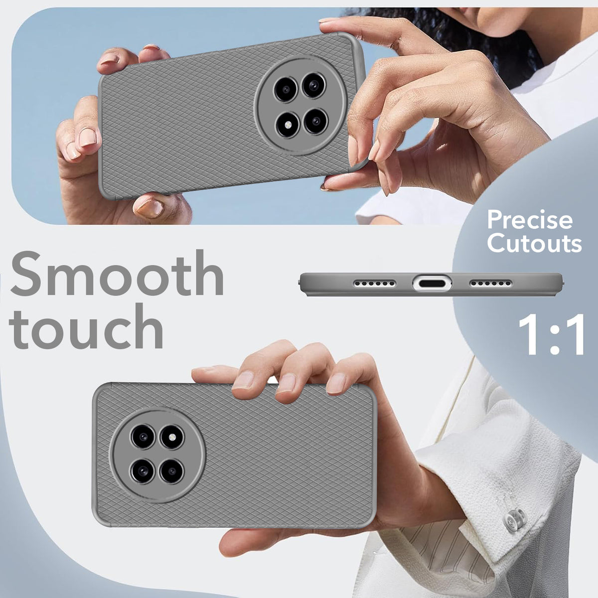 For Realme 14 Pro Lite Back Cover Case (Liquid Silicone | Side Grip | Camera Protection)