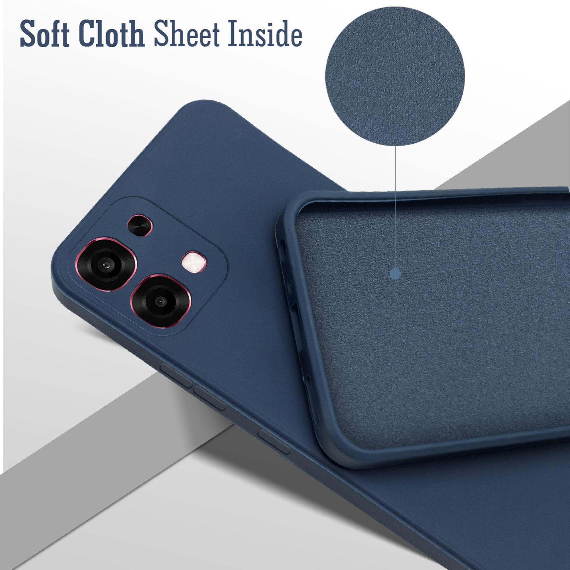 For Oppo F31 5G Back Cover Case (Matte Finish Silicone with Inside Fiber cloth)