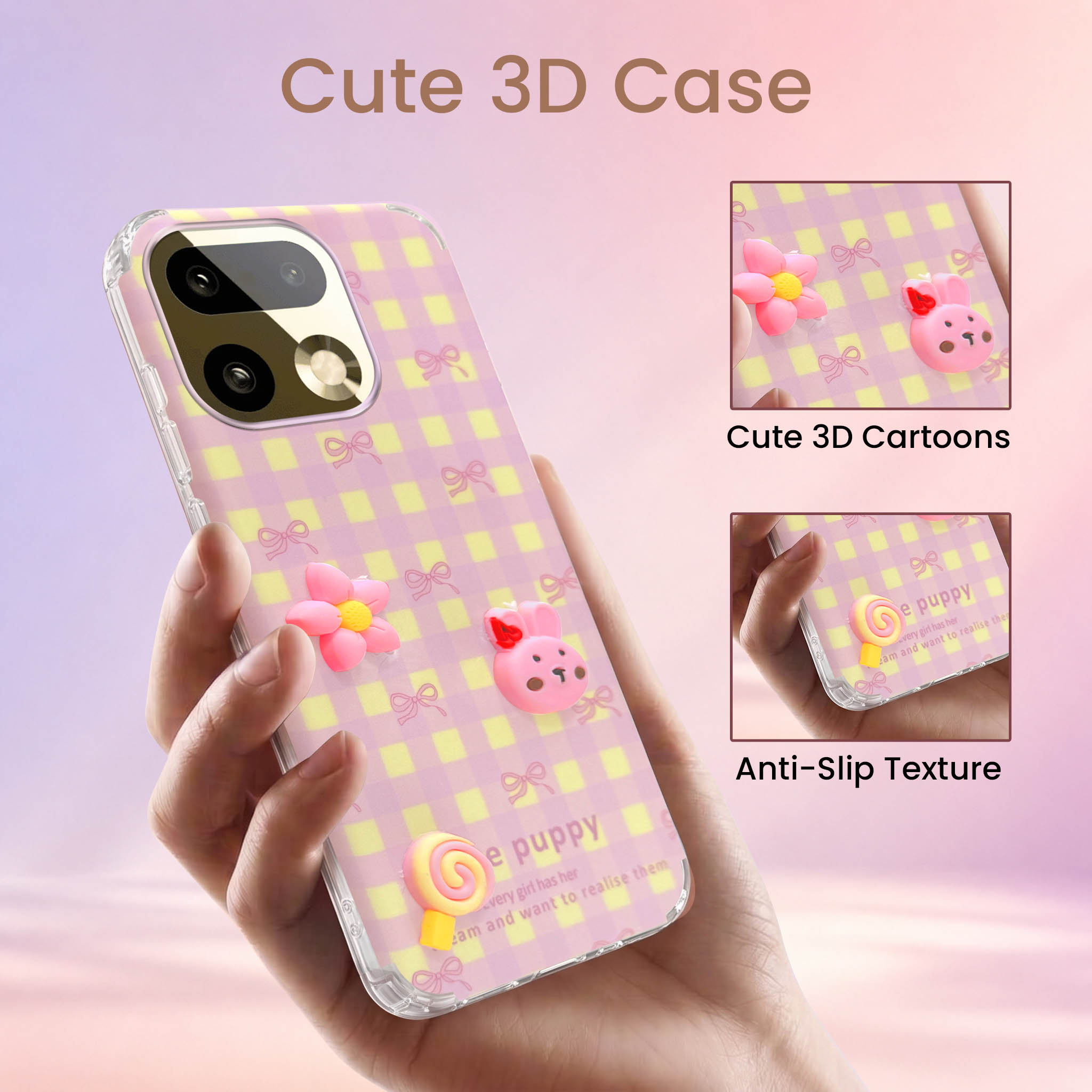For Realme 16 Pro Plus 5G Back Cover Case (3D Cute Cartoons | Hard Back Side Soft | Matte Premium Finish | HD Printing)
