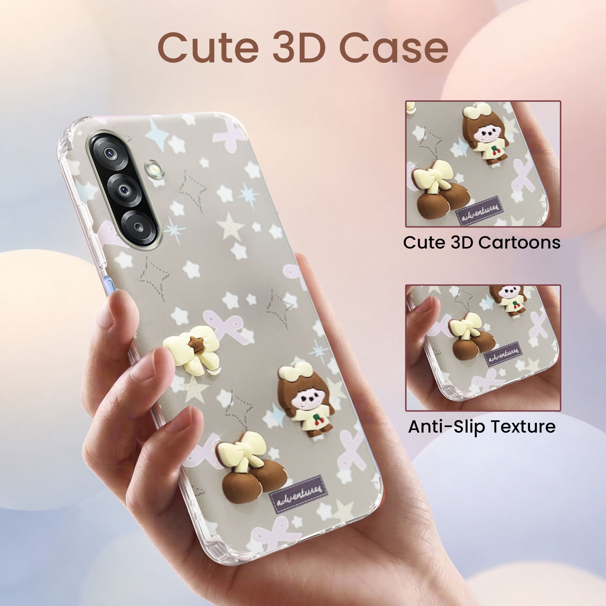 For Samsung Galaxy A26 5G Back Cover Case (3D Cute Cartoons | Hard Back Side Soft | Matte Premium Finish | HD Printing)
