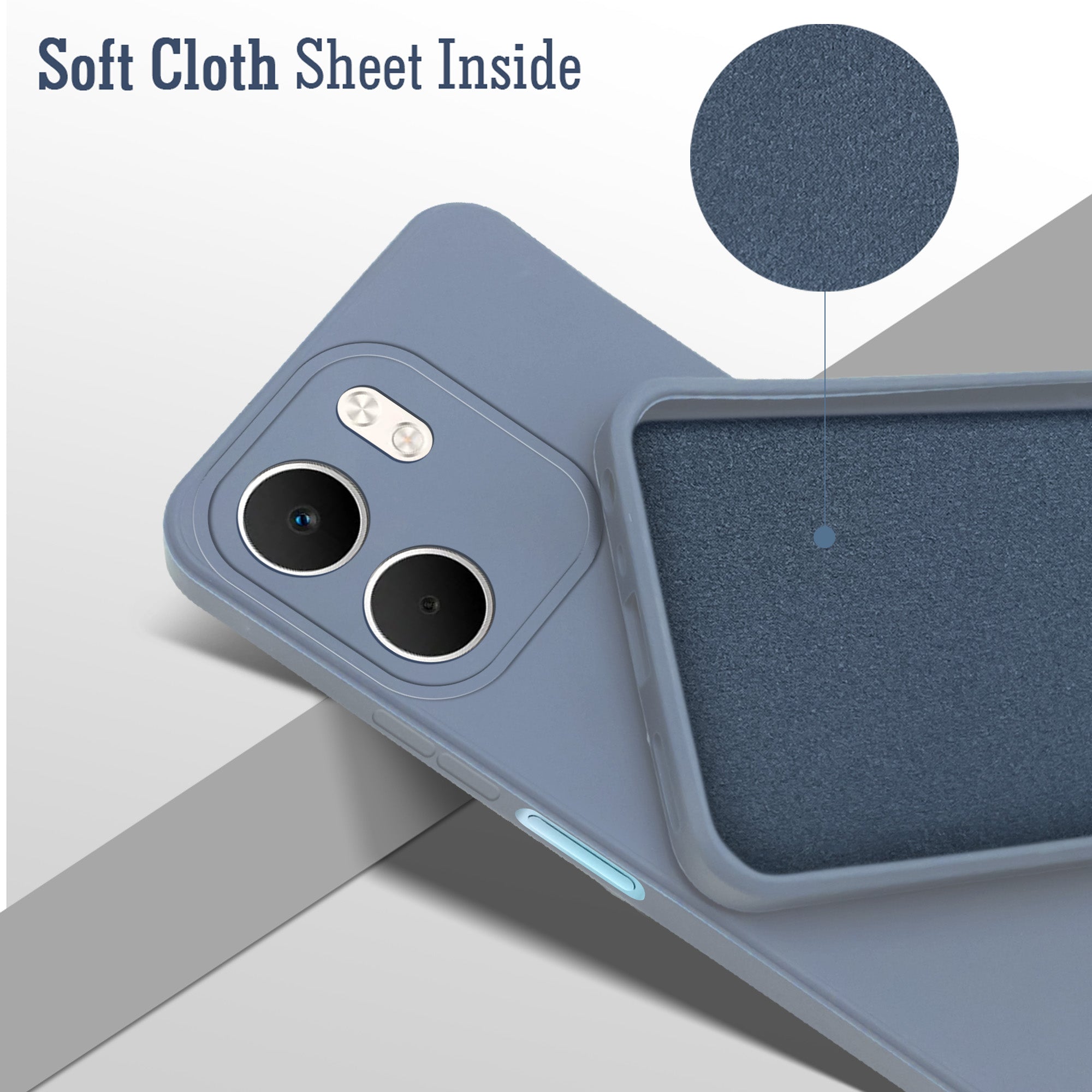 For Oppo A5X Back Cover Case (Matte Finish Silicone with Inside Fiber cloth) (Matte Finish Silicone with Inside Fiber cloth)