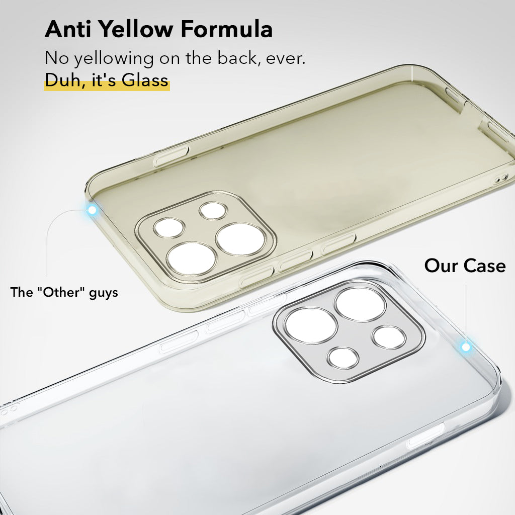 For Oppo Reno 16C 5G Back Cover Case Lifetime Anti-Yellow Clear (Sleek Hard Crystal | Shockproof and Camera Protection)