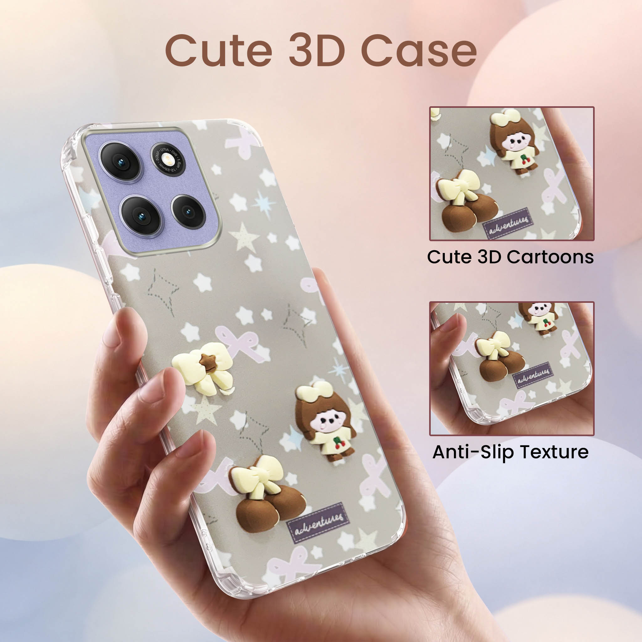 For Motorola Moto G86 Power Back Cover Case (3D Cute Cartoons | Hard Back Side Soft | Matte Premium Finish | HD Printing)