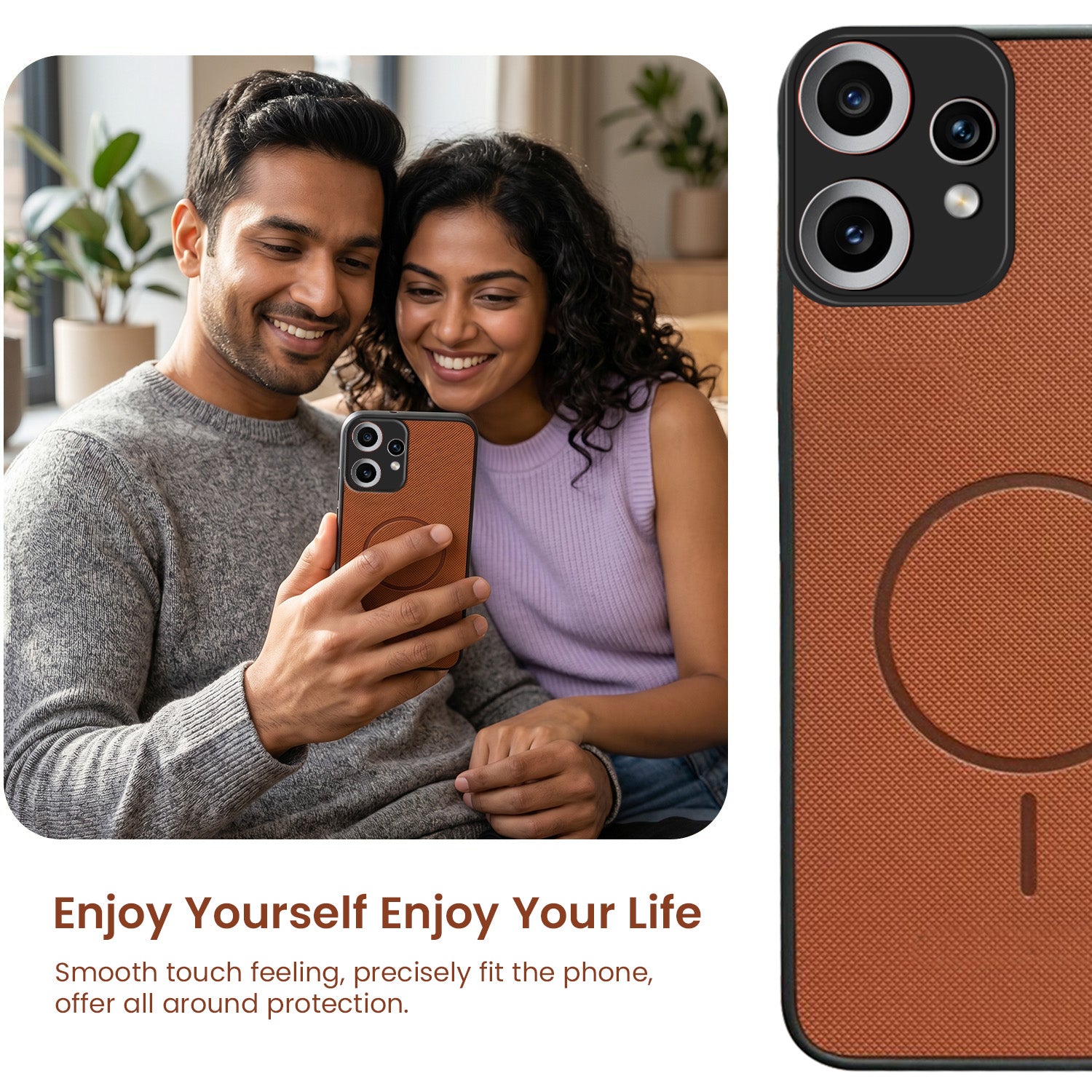 For Nothing CMF Phone 2 Pro Back Cover Case PU Leather (Texture Grip Design | Professional Minimalist | Camera Protection | Soft and Flexible)