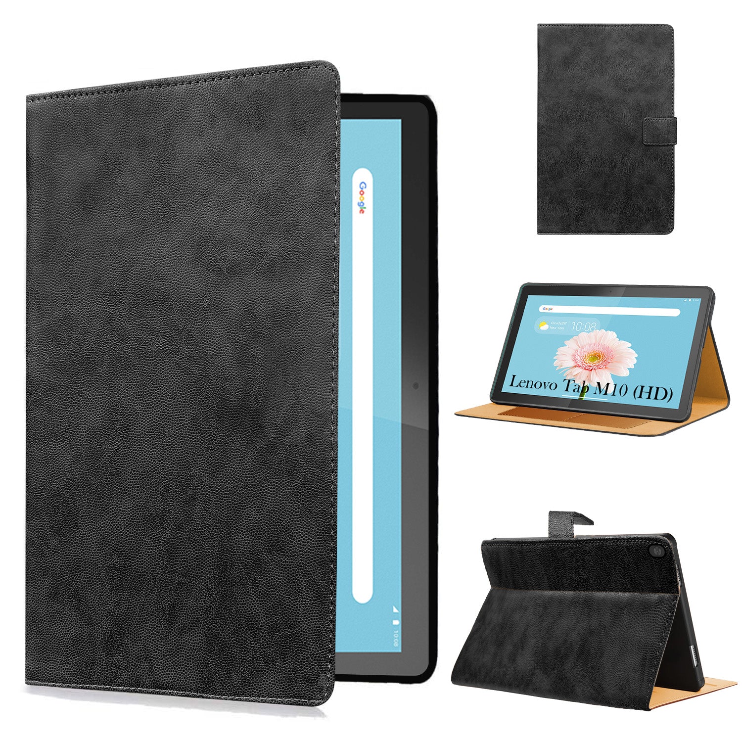 For Lenovo Tab M10 HD (X505X) 10.1 Inch Flip Cover Folio Cover (PU Leather | Multi-Angle Smart Stand | Card Storage Slots | Silicone Back Pouch)