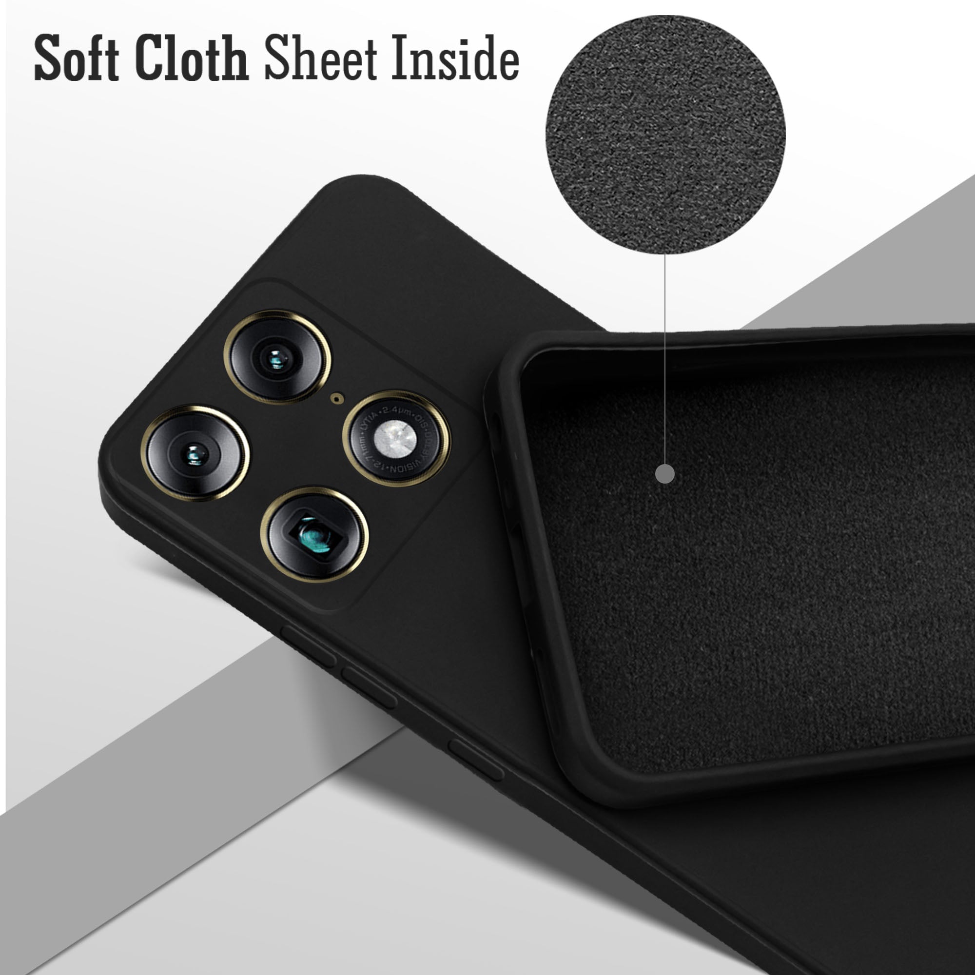 For Motorola Moto Signature 5G Back Cover Case (Matte Finish Silicone with Inside Fiber cloth)