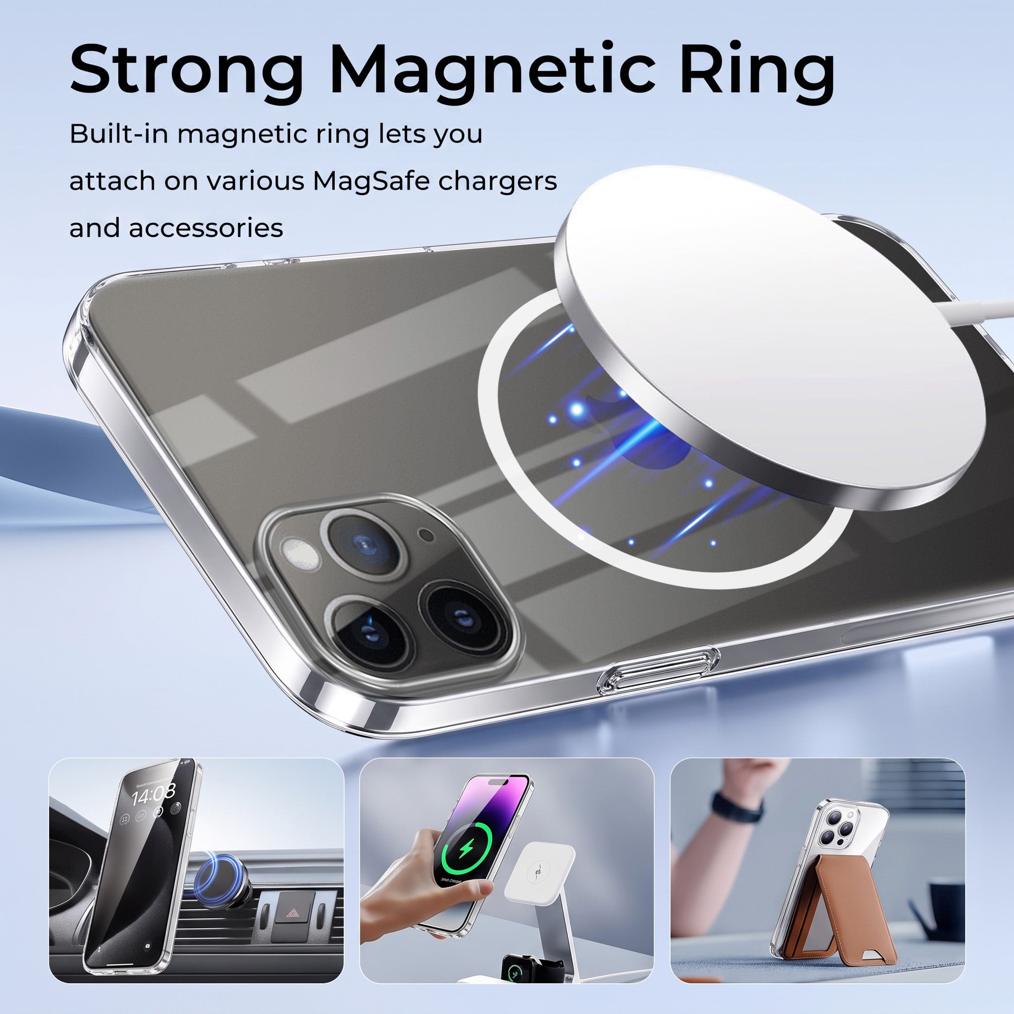 For Apple iPhone 11 Pro Back Case Cover Crystal Anti Yellow (Unbreakable PC | MagSafe Wireless Charging Support |Camera Protection Bump)