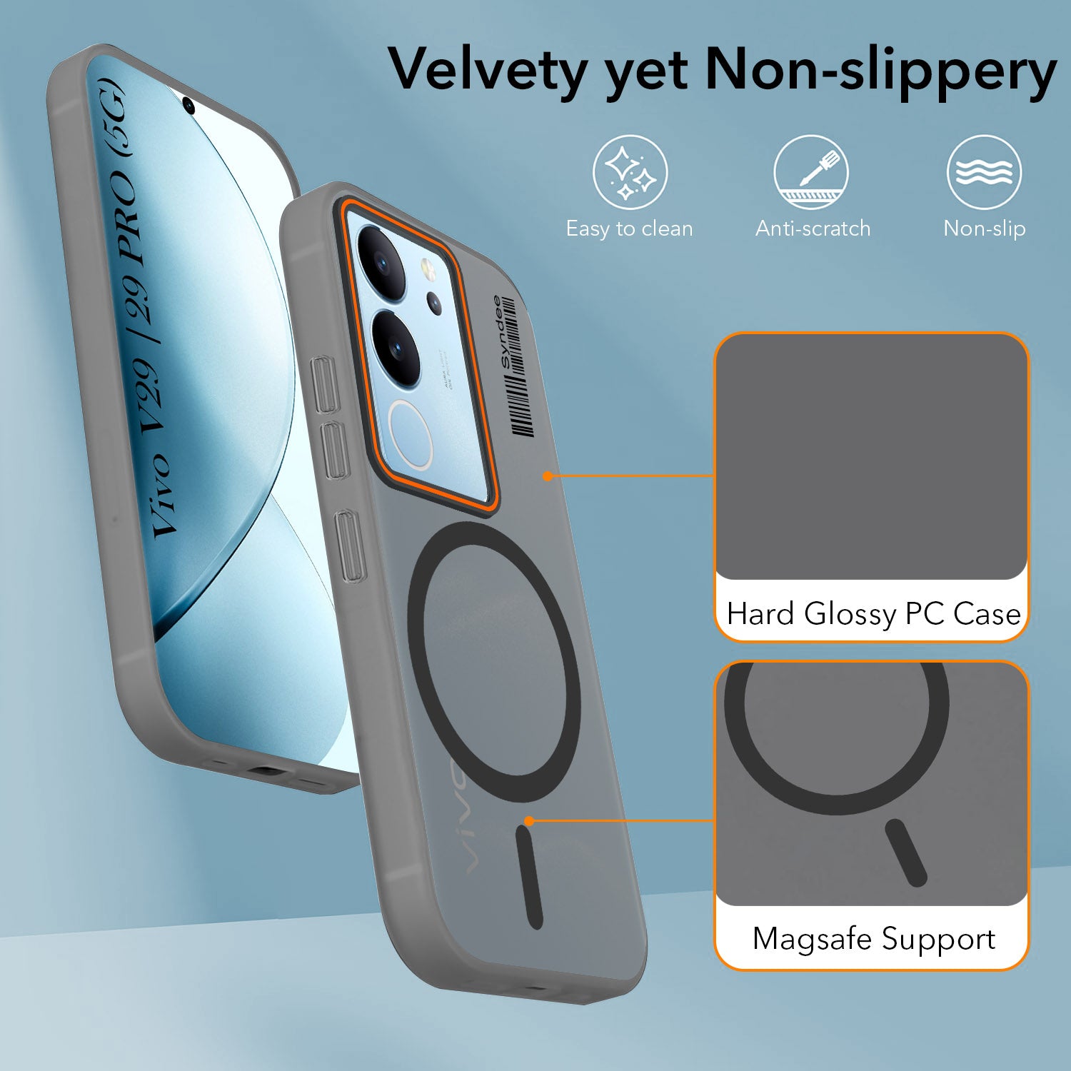 For Vivo V29 | Vivo V29 Pro 5G Back Cover Case (Soft Touch | Camera Bump Protection | MagSafe Compatible | Matte Finish)