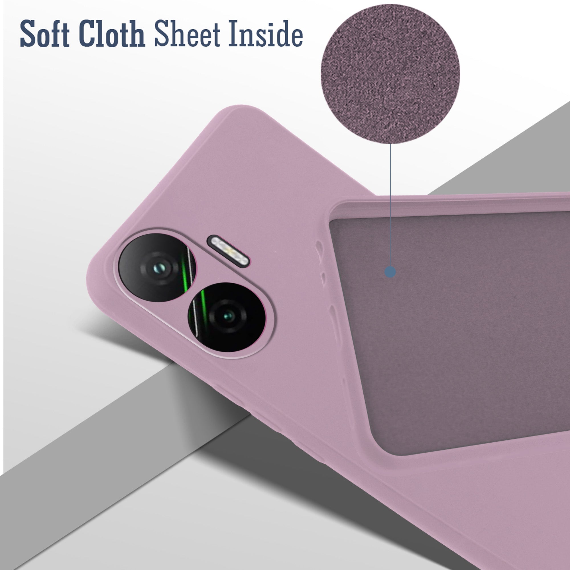 For Xiaomi Poco F7 5G Back Cover Case (Matte Finish Silicone with Inside Fiber cloth)