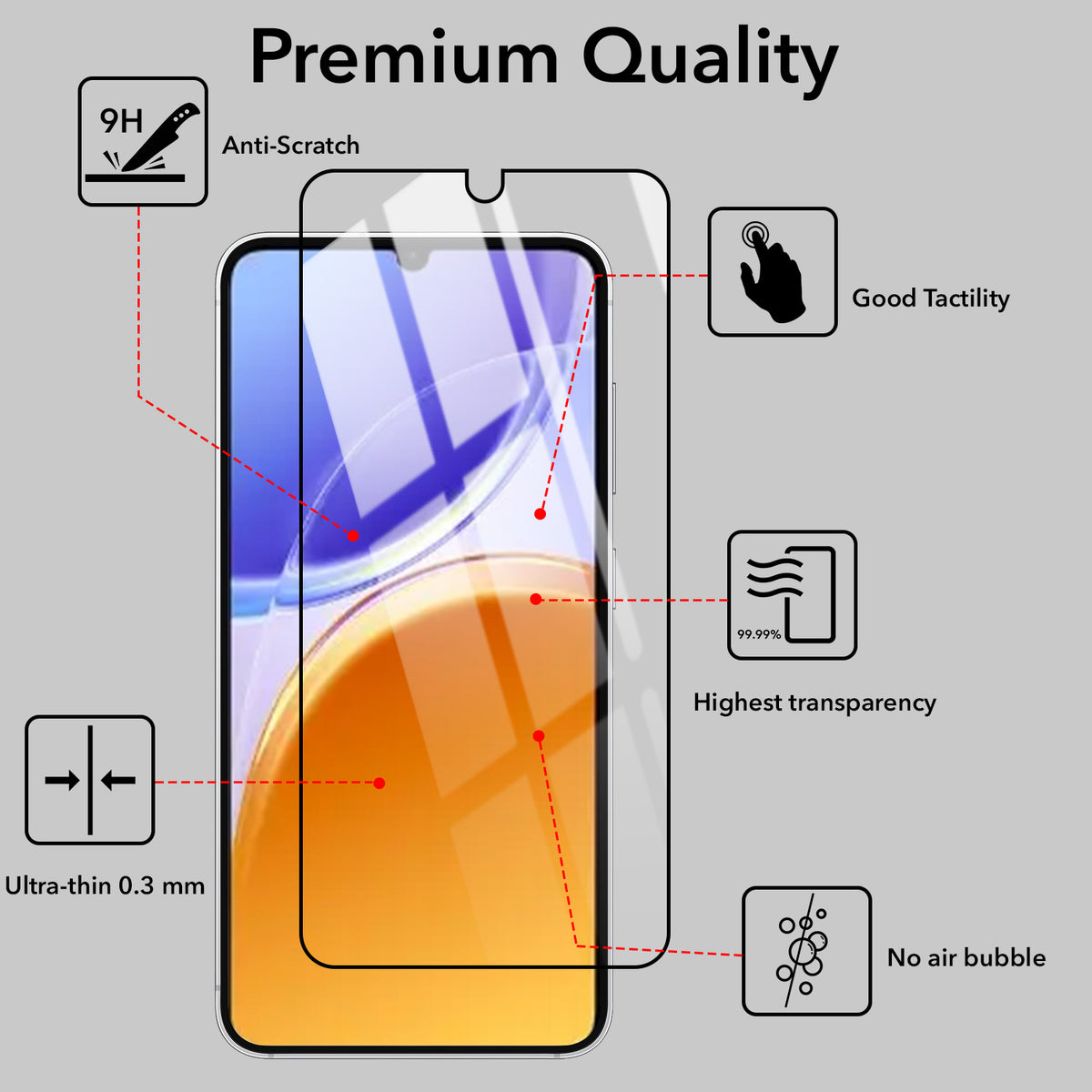 Tempered Glass For Vivo Y05 (4G) | Vivo T5 Lite (5G)  Military-Grade Gorilla Screen Protector With Installation Kit | Shatterproof, Full Coverage, HD Clear, Scratch Resistant (Pack of 1)