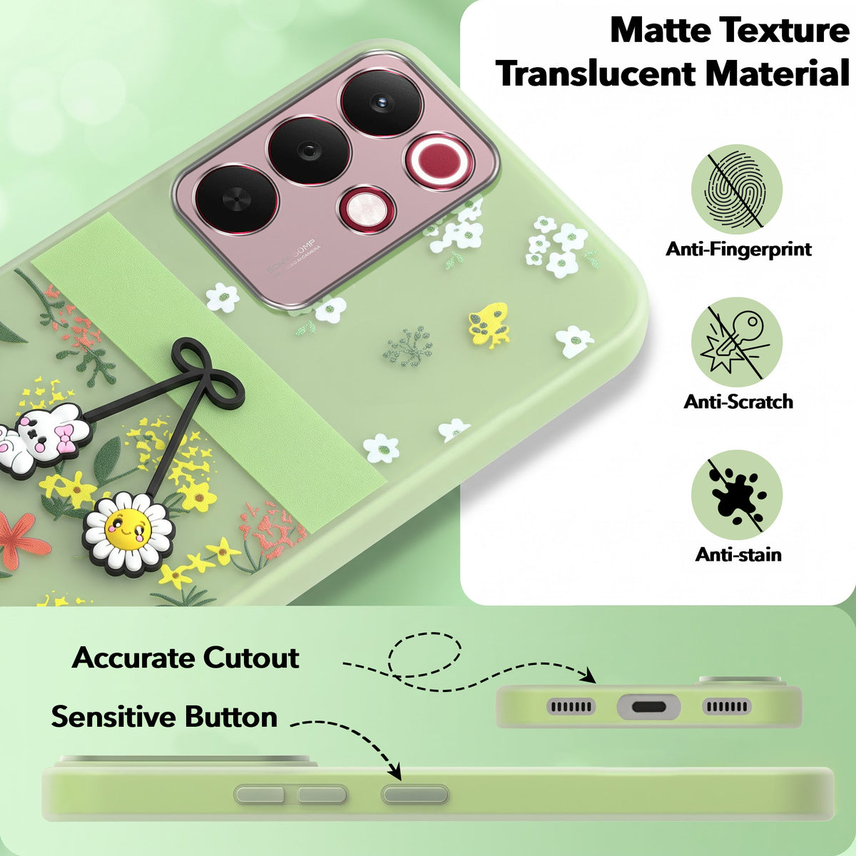 For Realme 15X Back Cover Case (3D Cute Cartoons | Hard Back Side Soft | Matte Premium Finish | HD Printing)