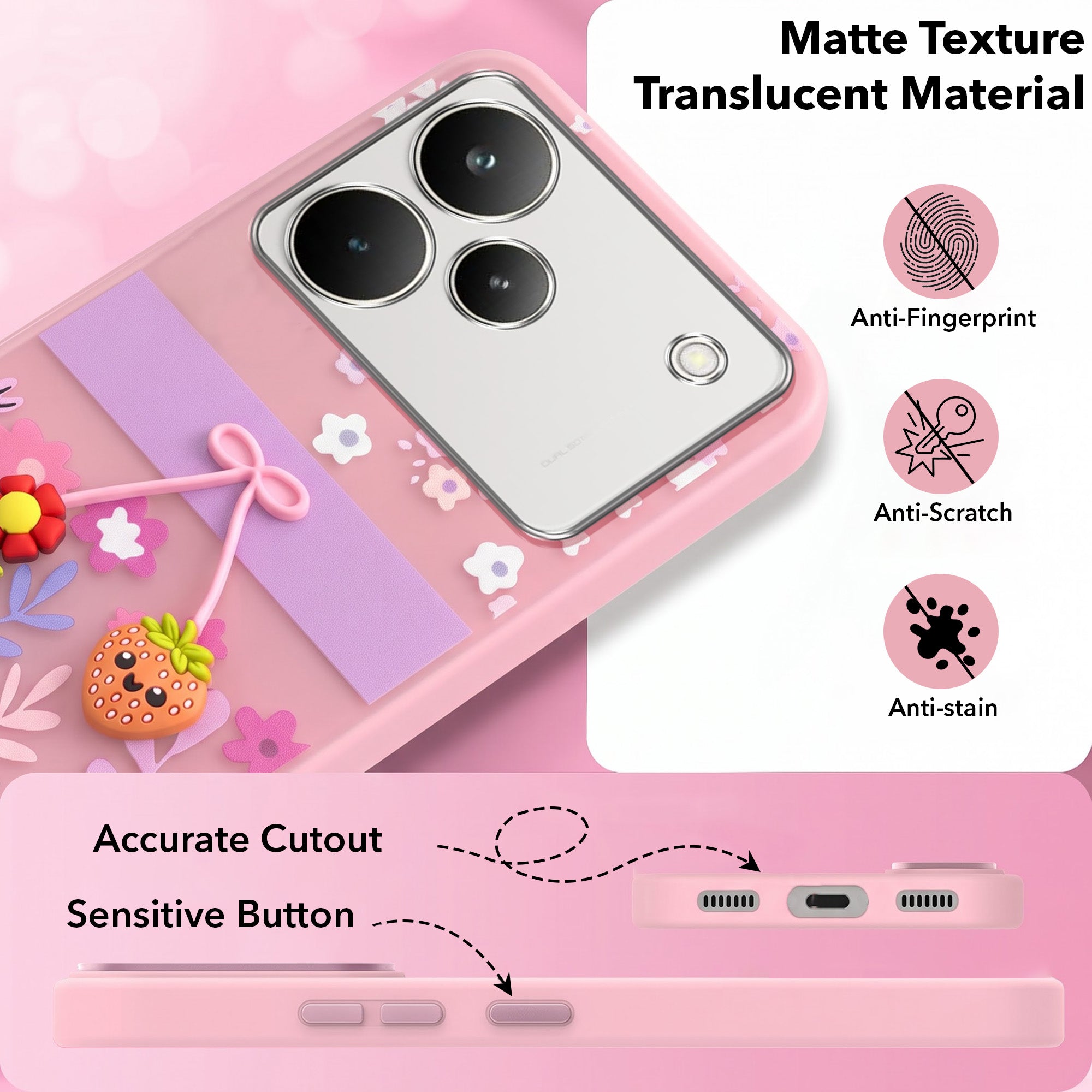 For Realme P4 Pro Back Cover Case (3D Cute Cartoons | Hard Back Side Soft | Matte Premium Finish | HD Printing)