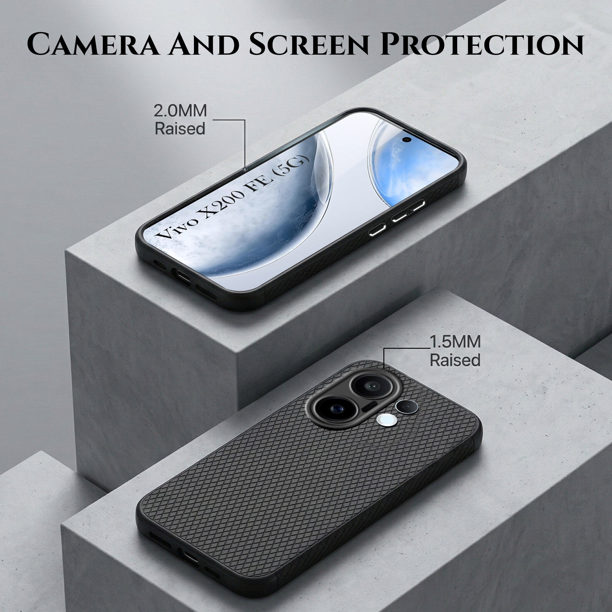 For Vivo X200 FE Combo with Back Cover and 9H Tempered Glass (Liquid Silicone | Camera Protection | Oleophobic Coating Screen Glass)