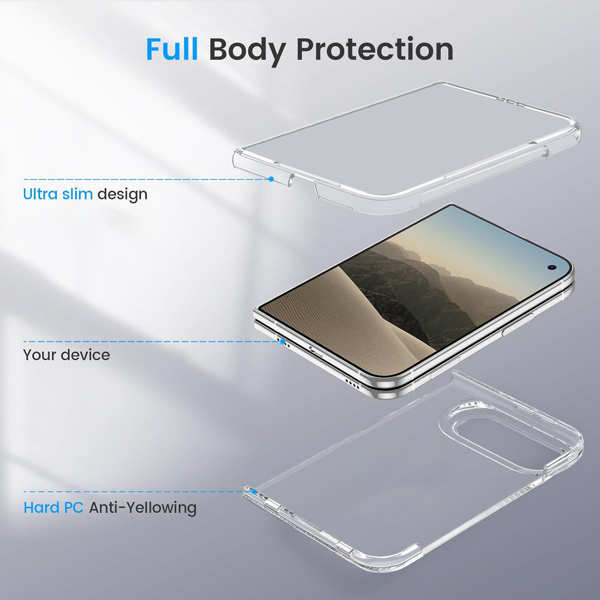 For Apple iphone Duo Back Cover Case Lifetime Anti-Yellow Clear (Sleek Hard Crystal | Shockproof and Camera Protection)