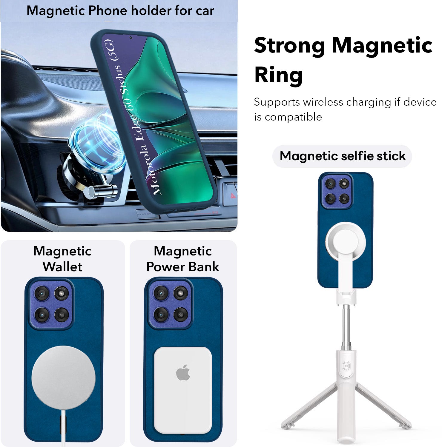 For Motorola Moto Edge 60 Stylus Back Cover Case Leather Finish (MagSafe Compatible Wireless Charging | Soft Touch | Camera Bump Protection)