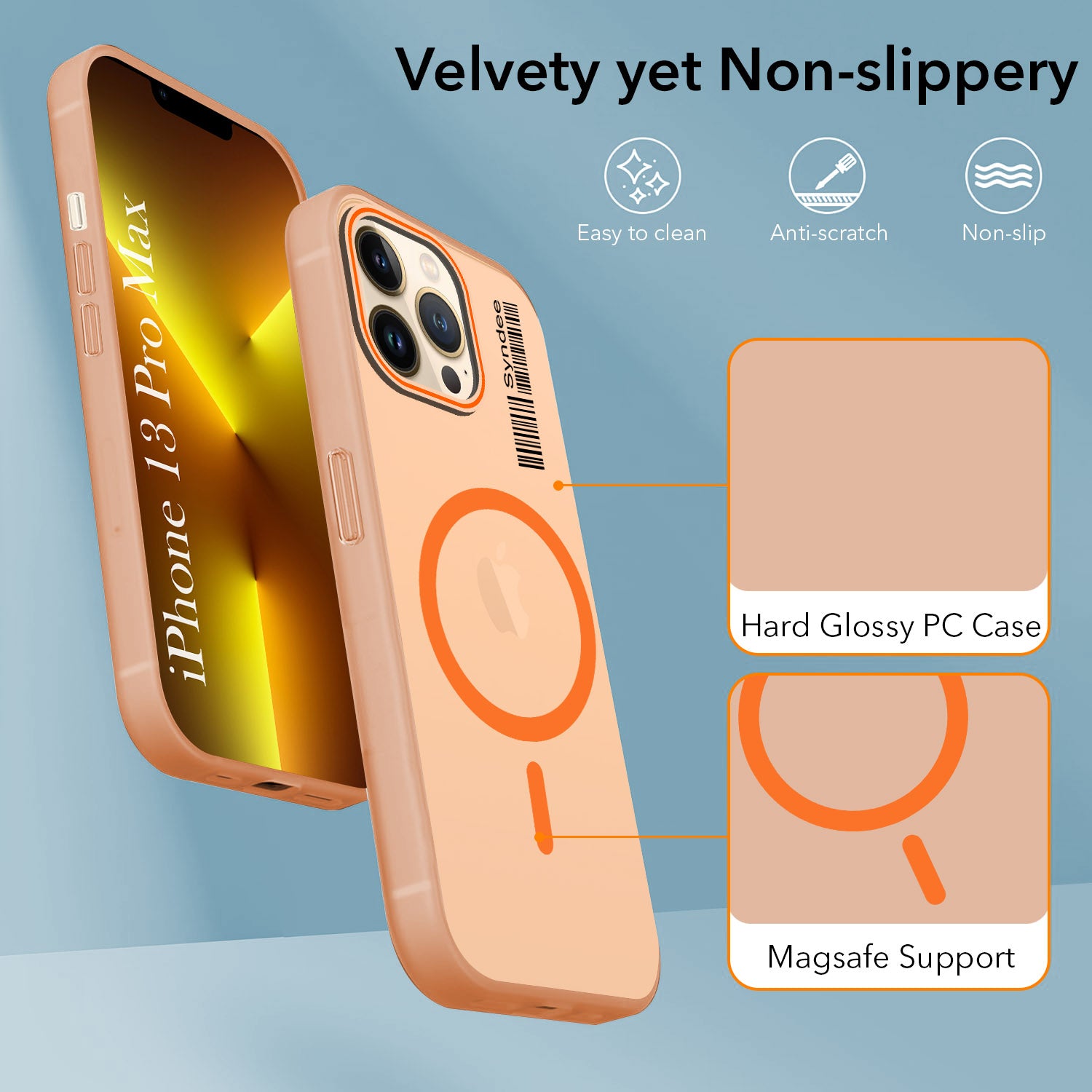 For Apple iPhone 13 Pro Max Back Cover Case  (Soft Touch | Camera Bump Protection | MagSafe Compatible | Matte Finish)